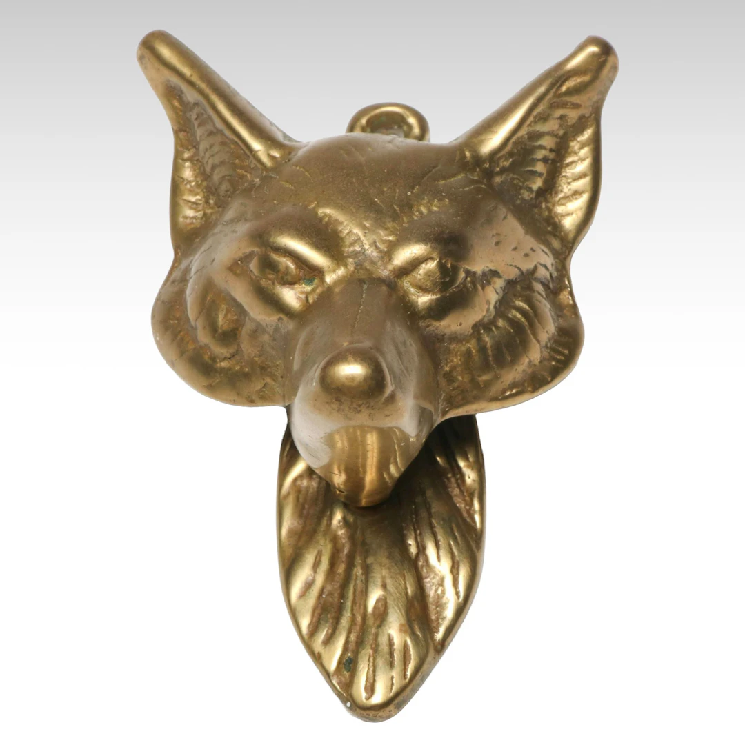 Brass Wolf Door Knocker