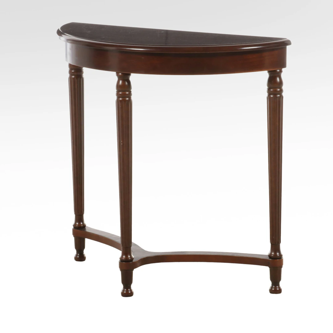 The Bombay Company Traditional Style Demilune Table, Late 20th Century