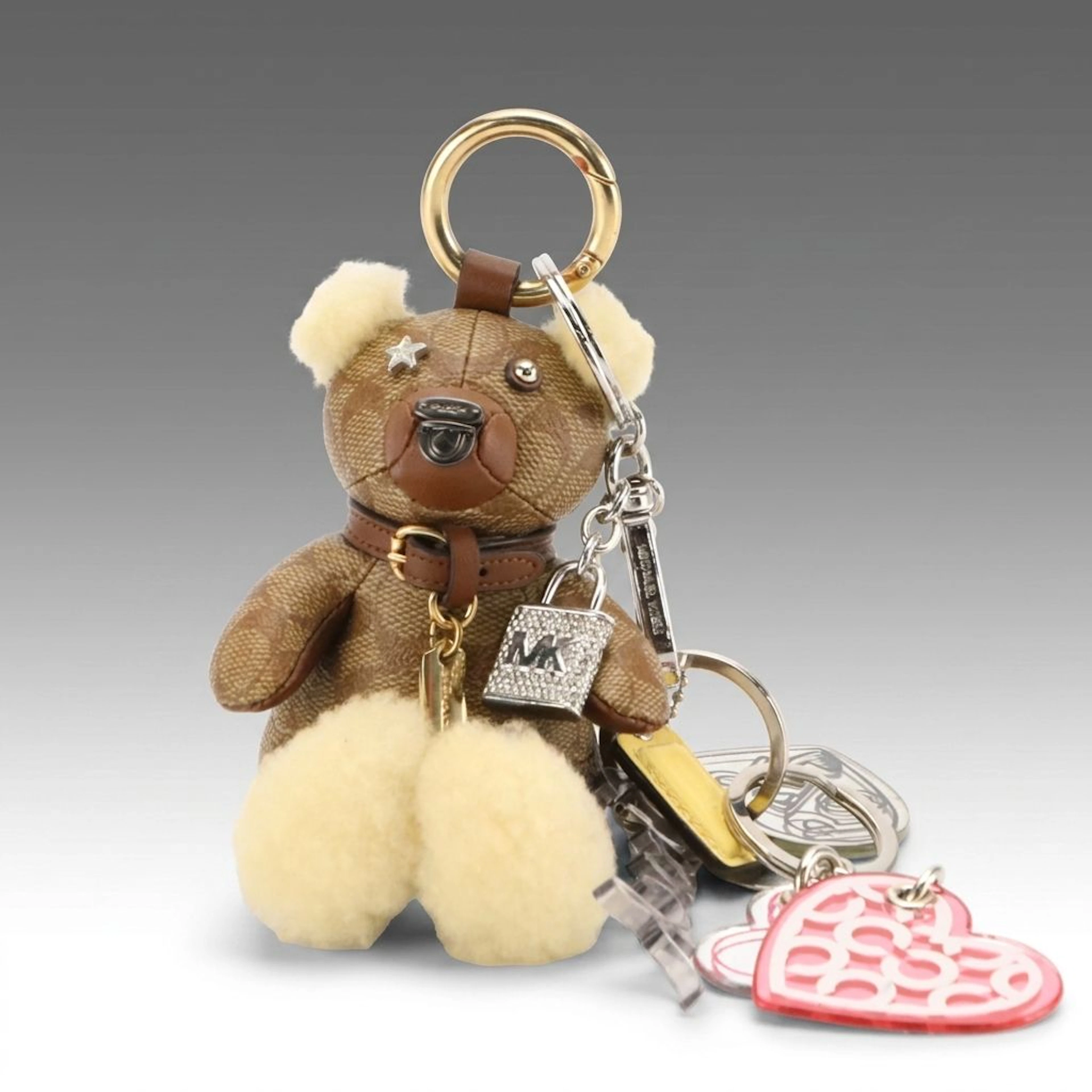 Coach Compact Mirror with Teddy Bear, Bag Tag, Poppy Heart and Other Bag Charms