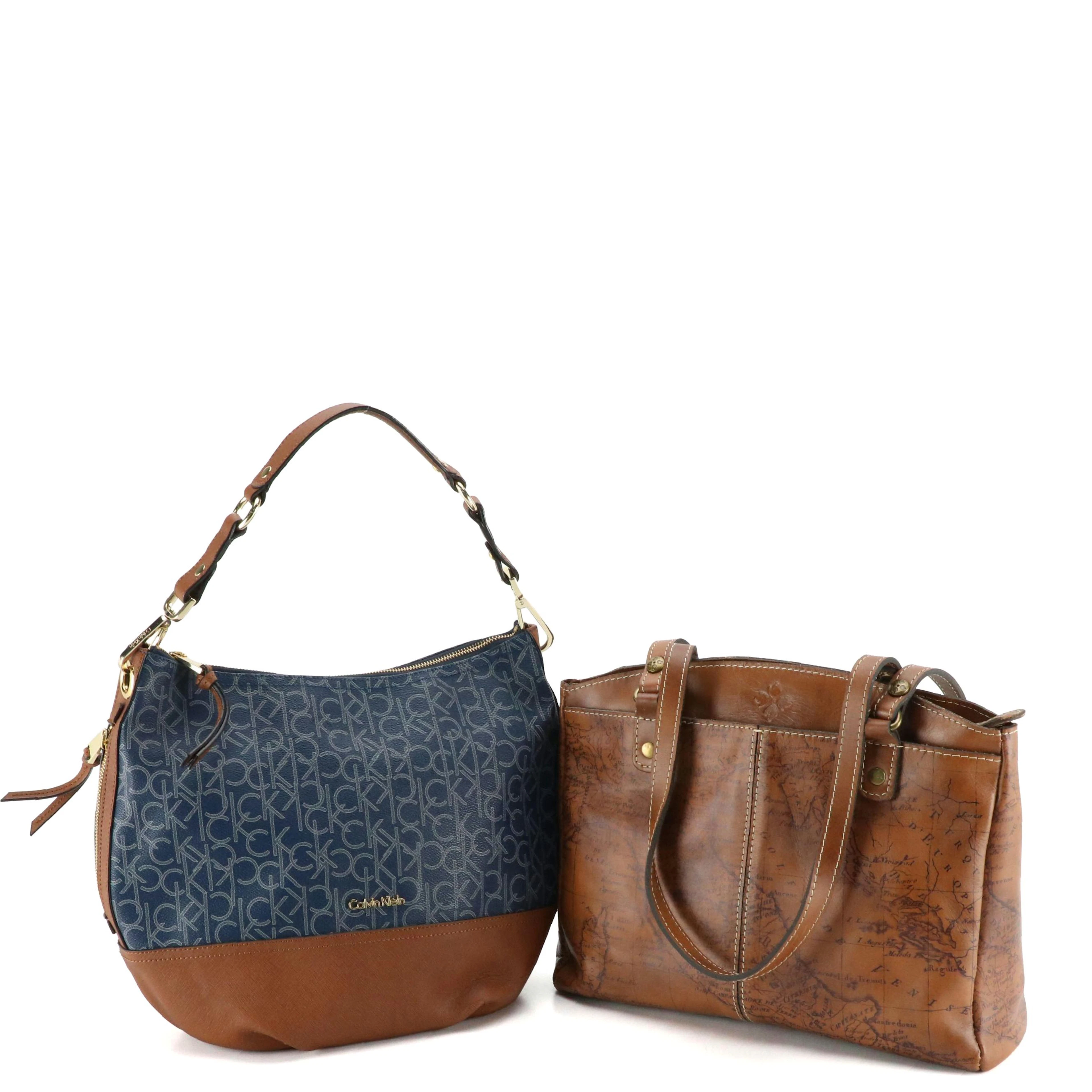 Patricia Nash Poppy Signature Map Printed Leather and Calvin Klein