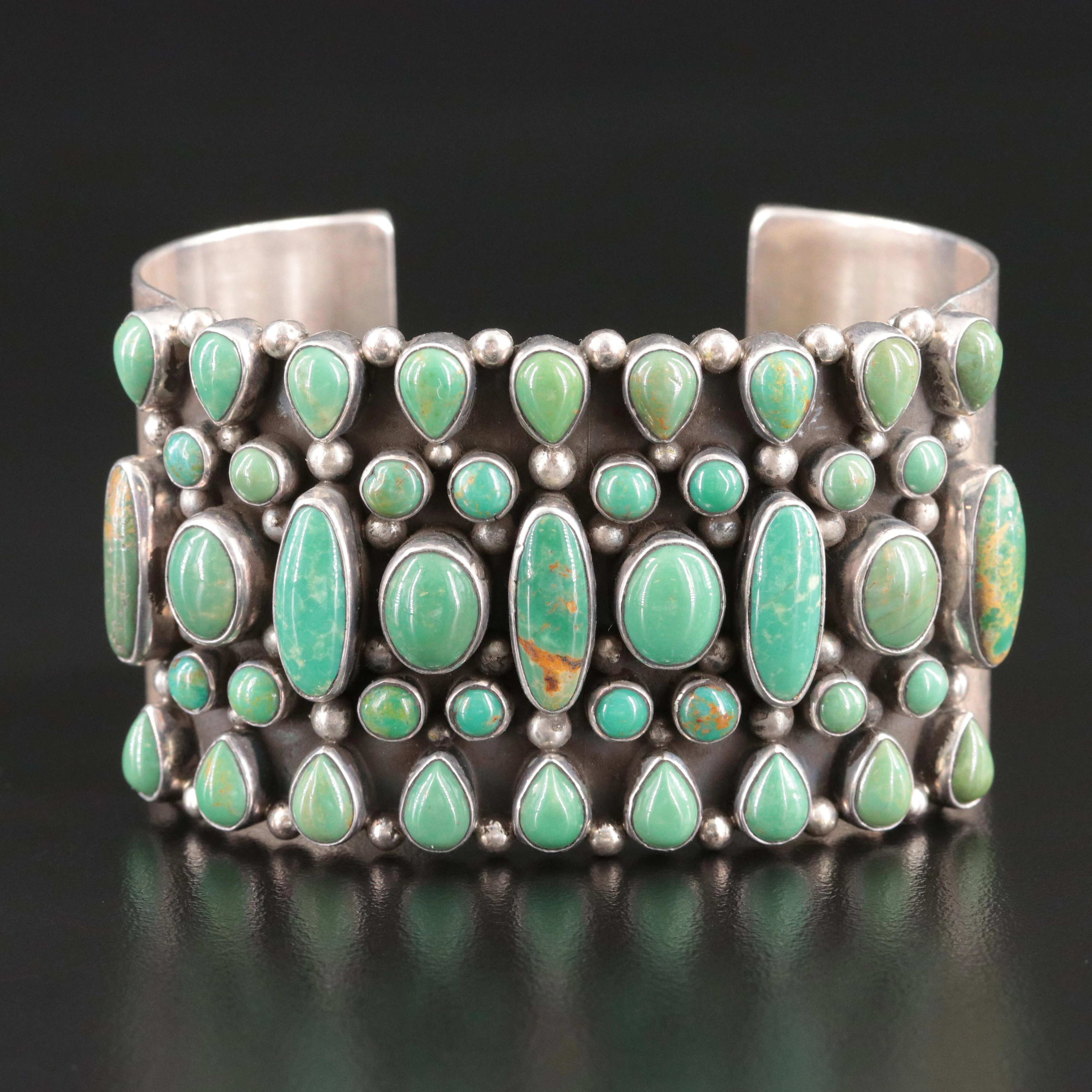 Dee Nez Navajo Sterling Turquoise Cuff
