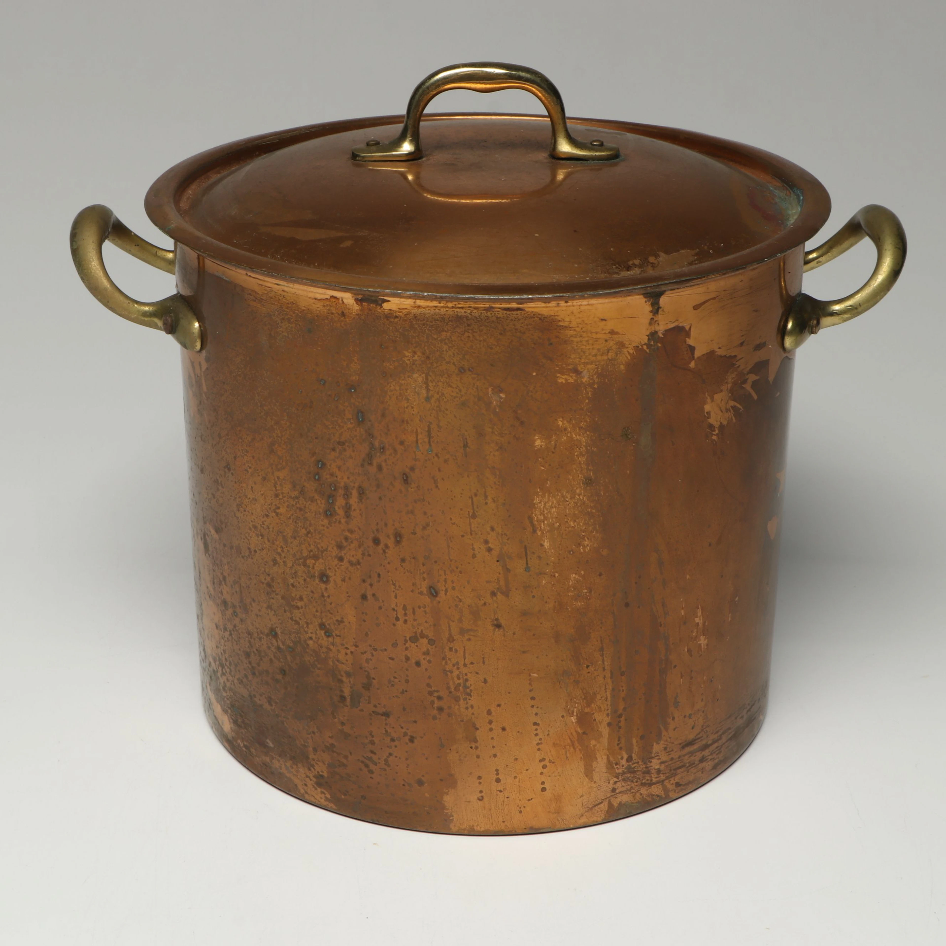 Italian Copper Stock Pot, Late 20th C.