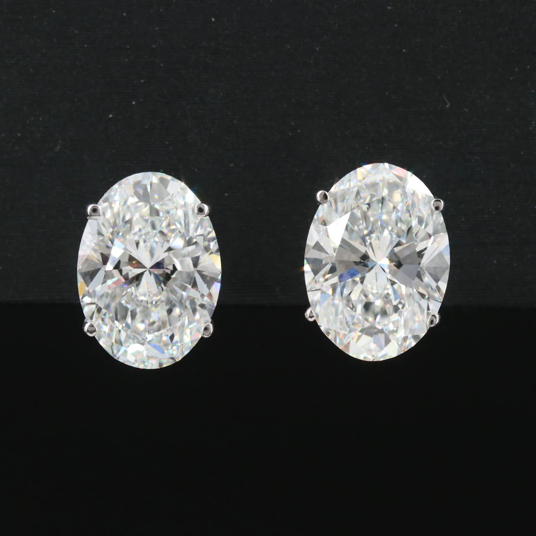 14K 5.02 CTW Lab Grown Diamond Solitaire Earrings with IGI Reports