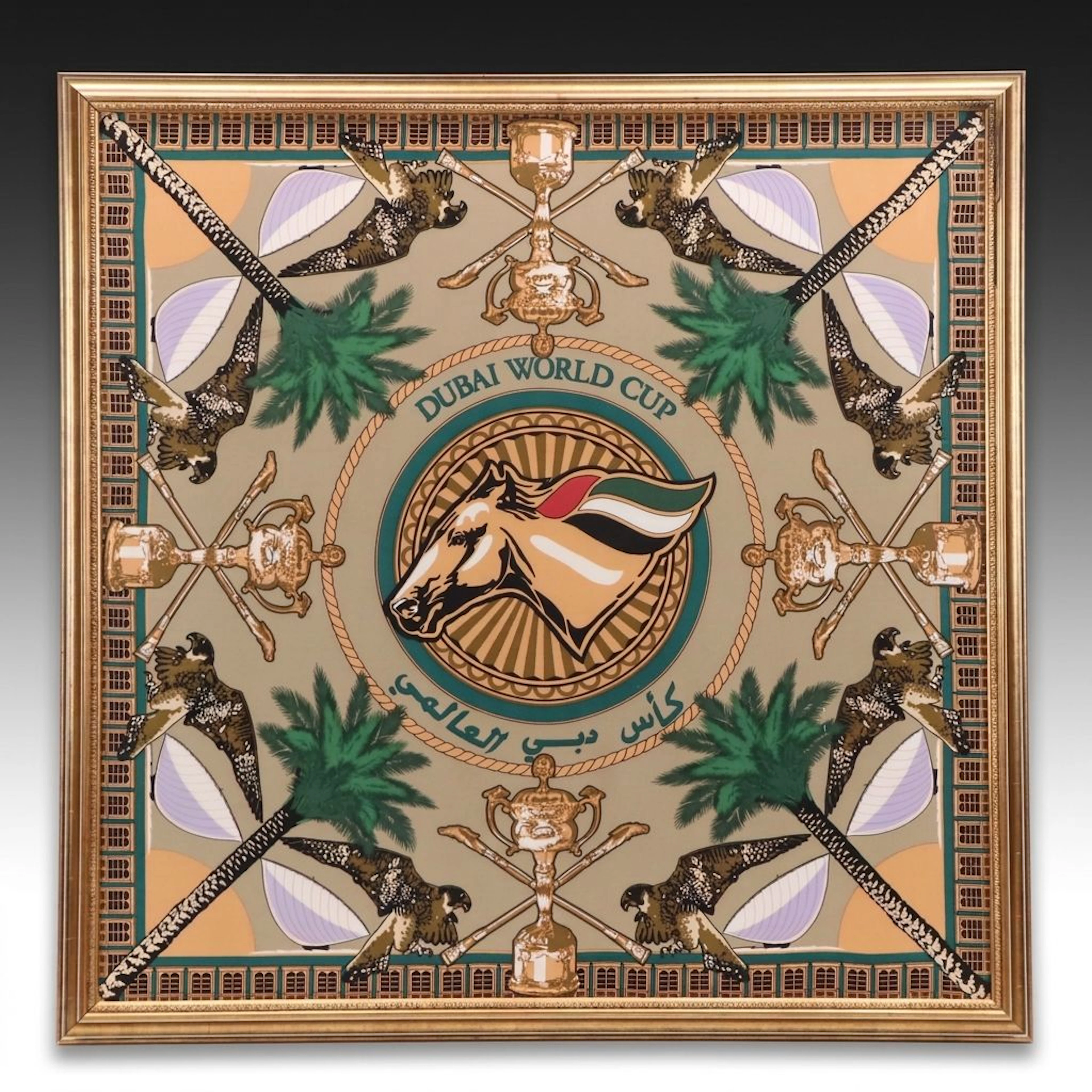 "Dubai World Cup" Equestrian Racing Souvenir Silk Foulard