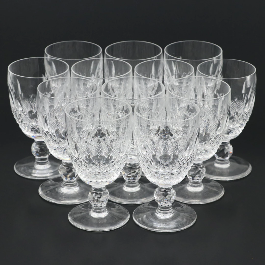 Waterford "Colleen Short Stem" Crystal Claret Wine Glasses