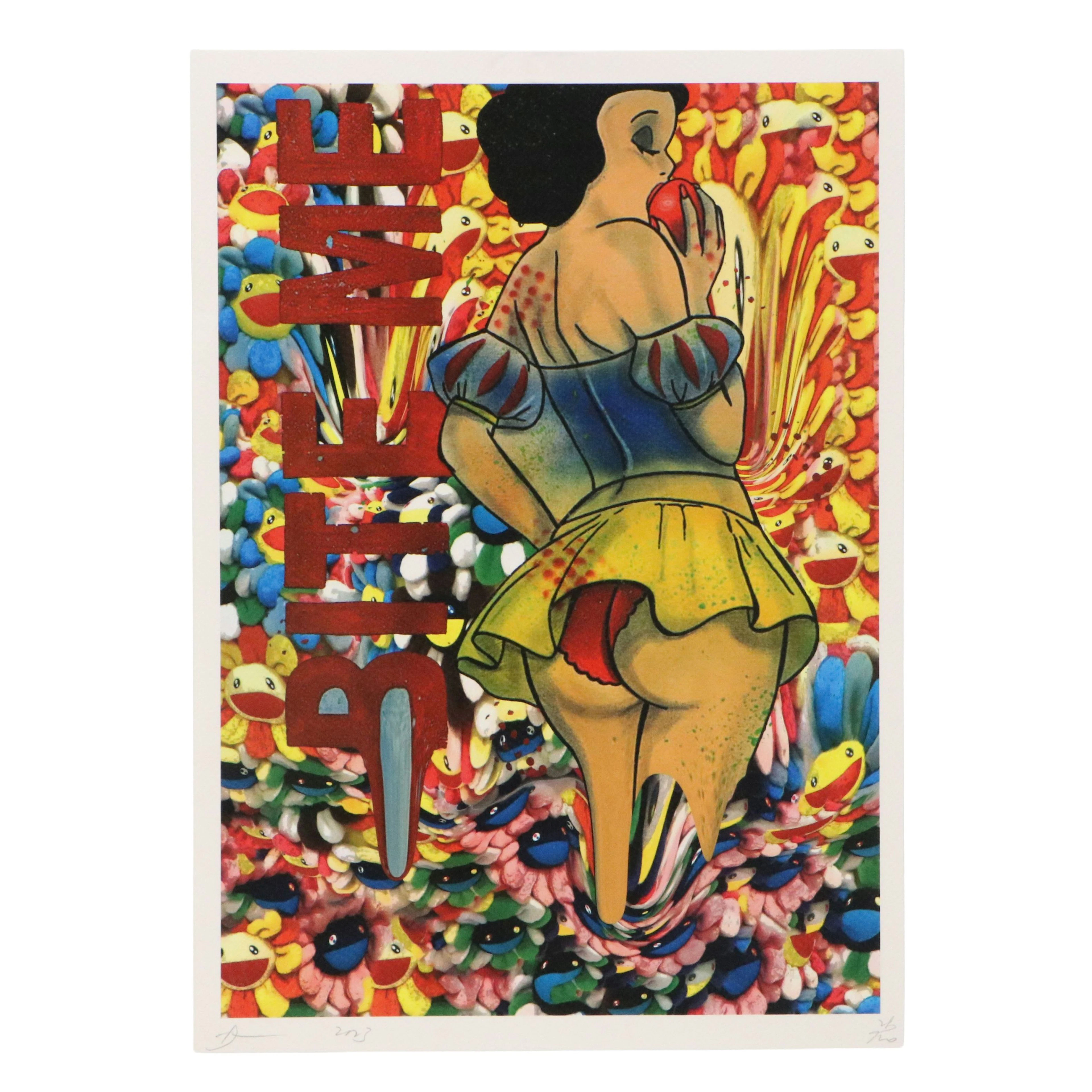 Death NYC Pop Art Graphic Print of Takashi Murakami x Snow White, 2023