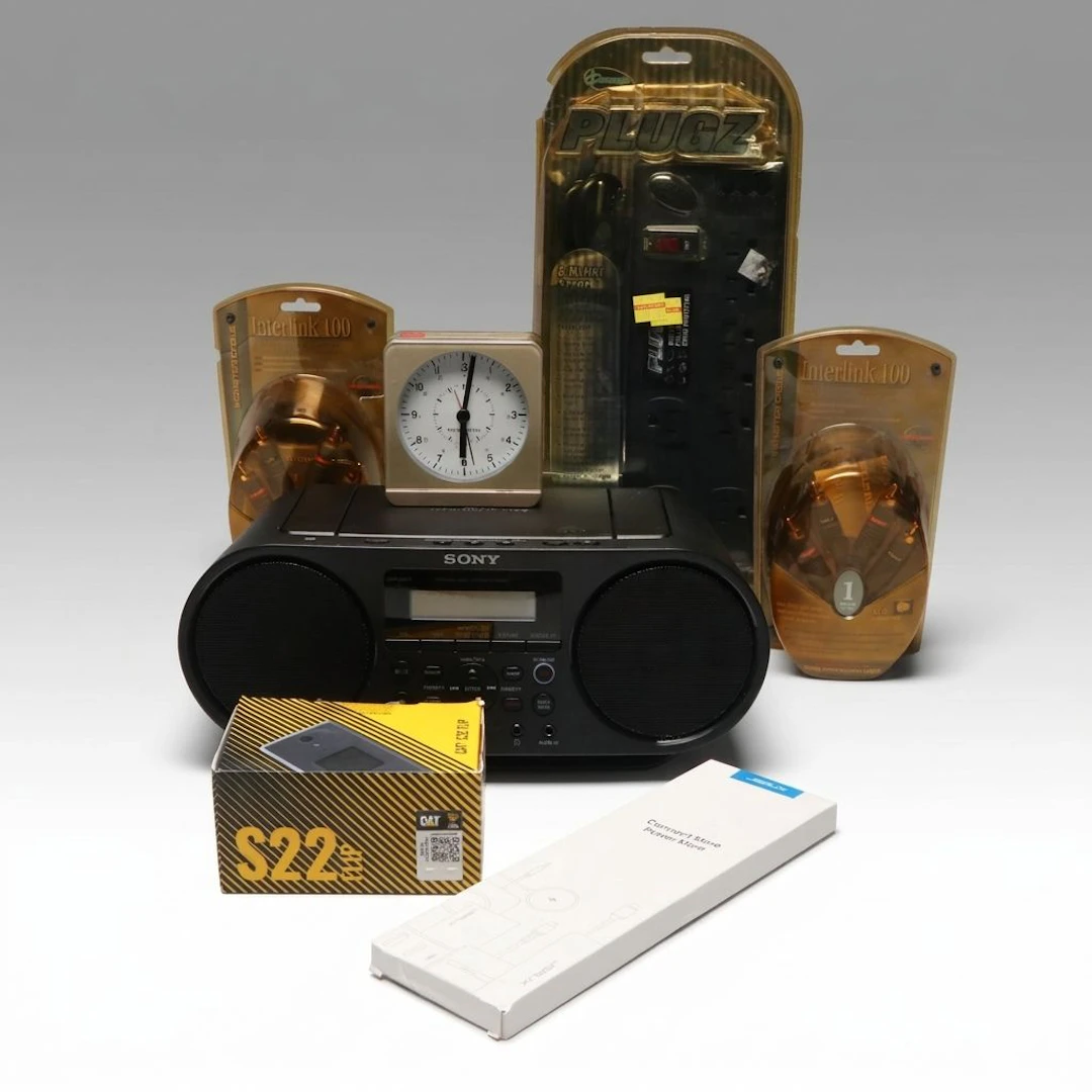 Sony CD Boombox Audio System with Alarm Clock and More Electronic Equipment