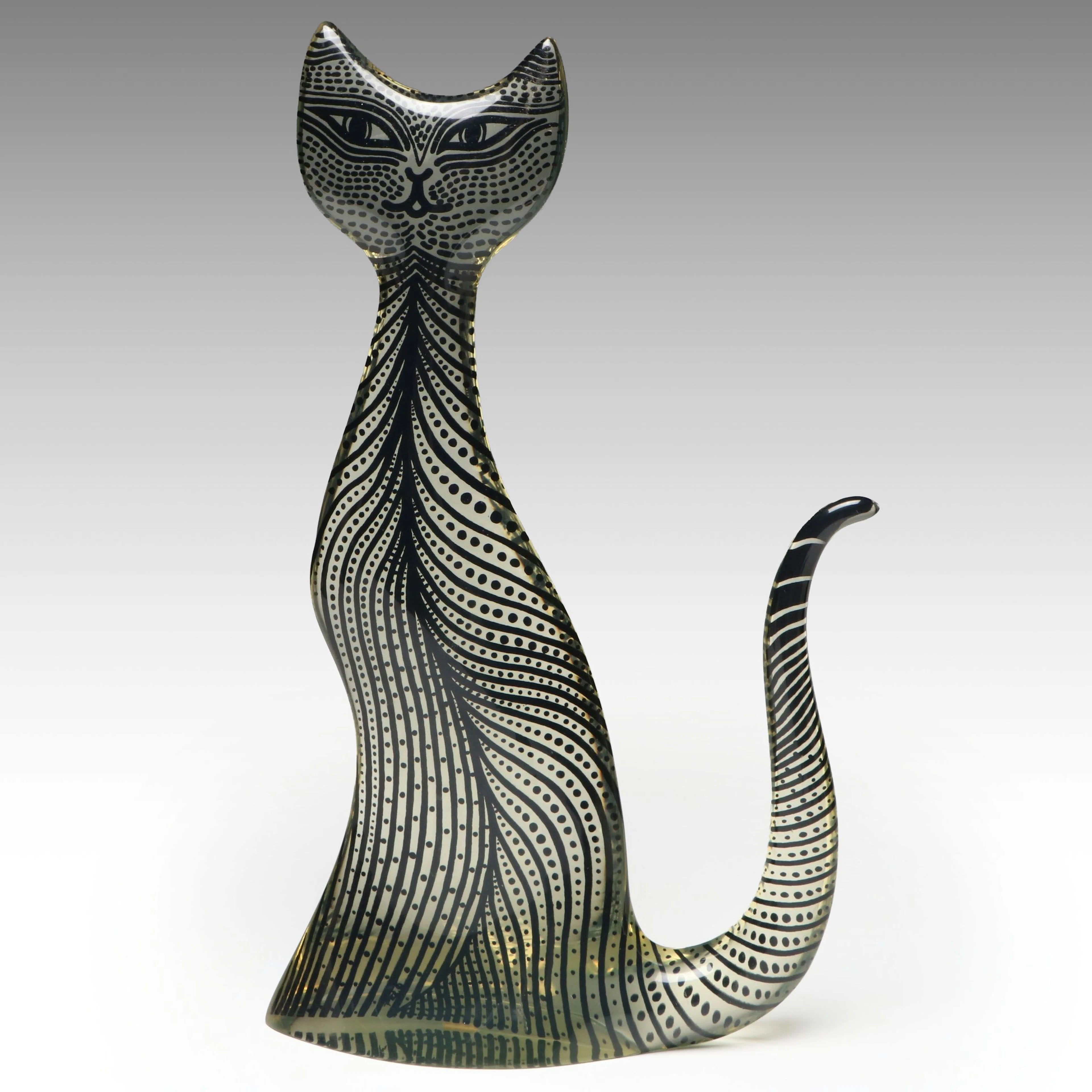 Mid Century Modern Style Abraham Palatnik Lucite Cat Figure