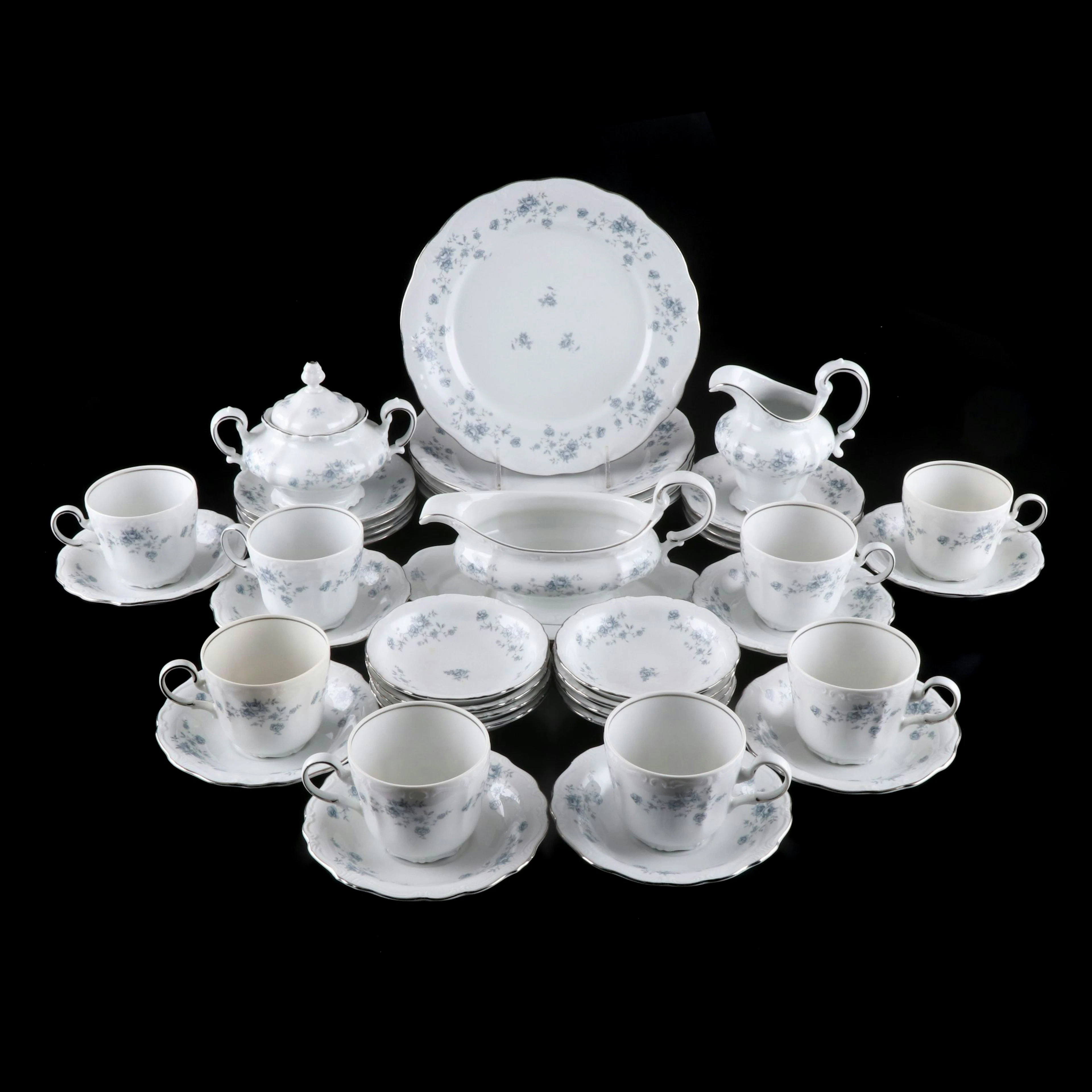 Johann Haviland "Blue Garland" Porcelain Dinnerware and Serving Pieces