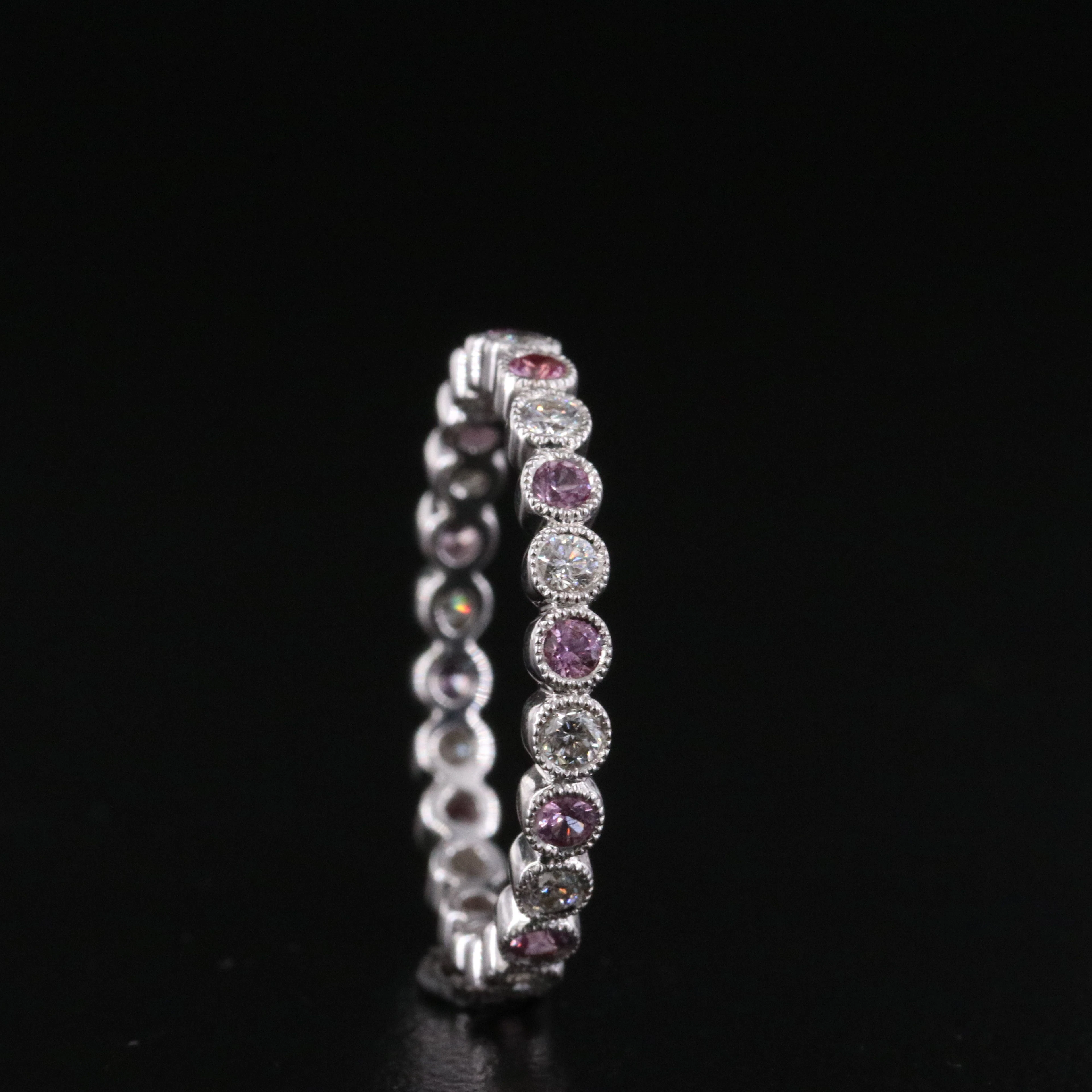 Carl Blackburn 18K Pink Sapphire and Diamond Eternity Band