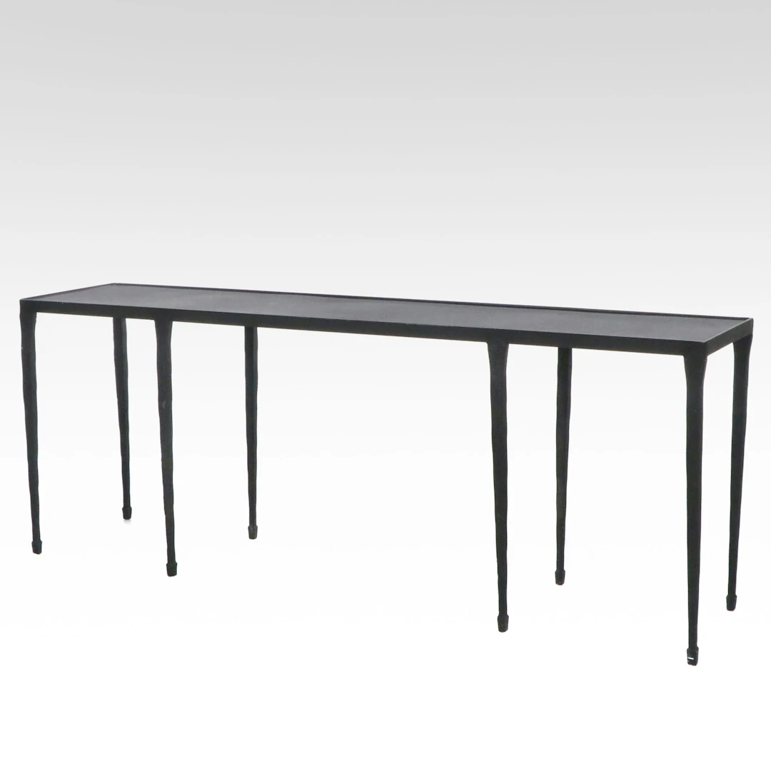 Contemporary Black Finish Console Table, Early 21st Century