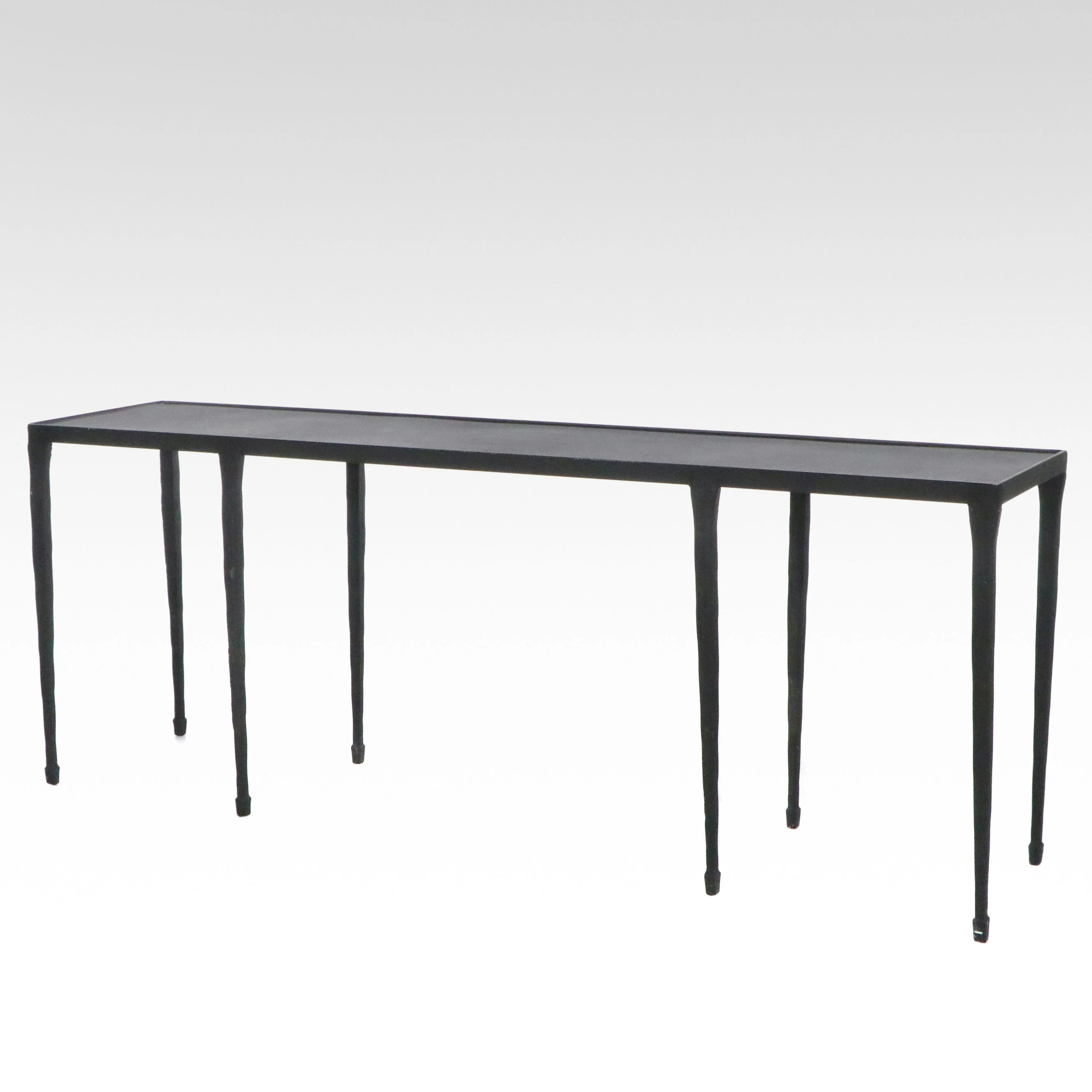 Contemporary Black Finish Console Table, Early 21st Century
