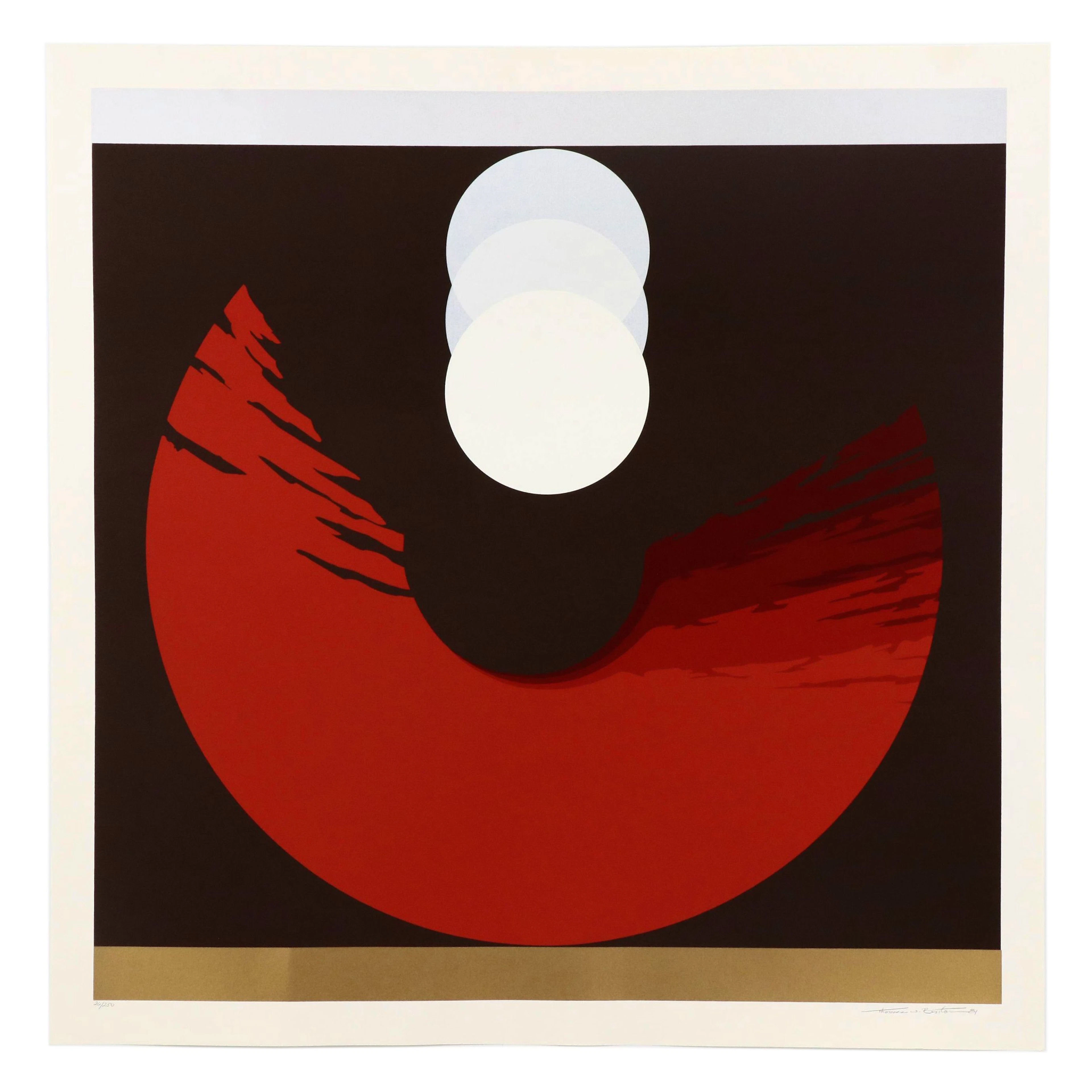 Thomas Whelan Benton Abstract Serigraph "Evolution Series – Red," 1981