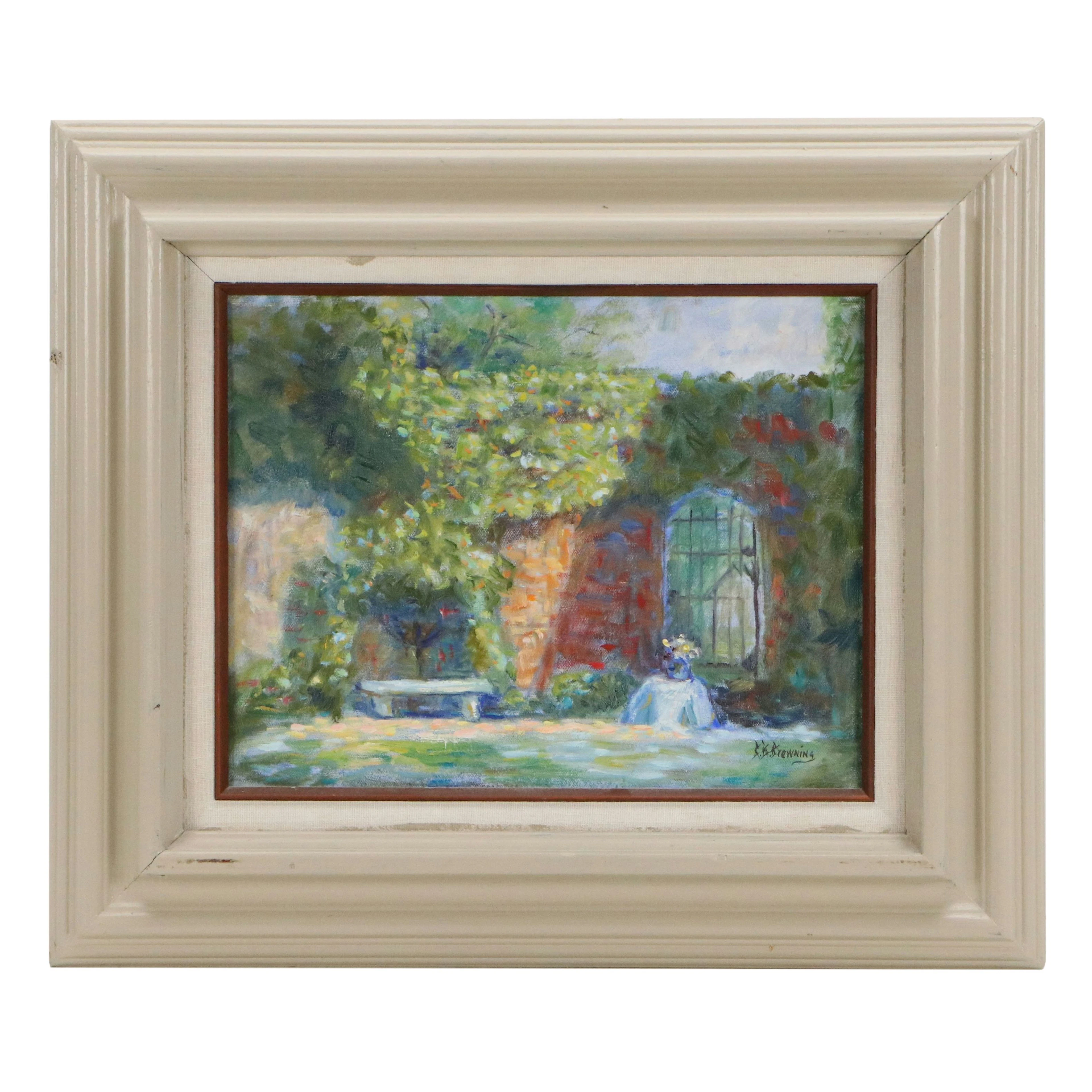 Impressionistic Acrylic Painting of Garden View