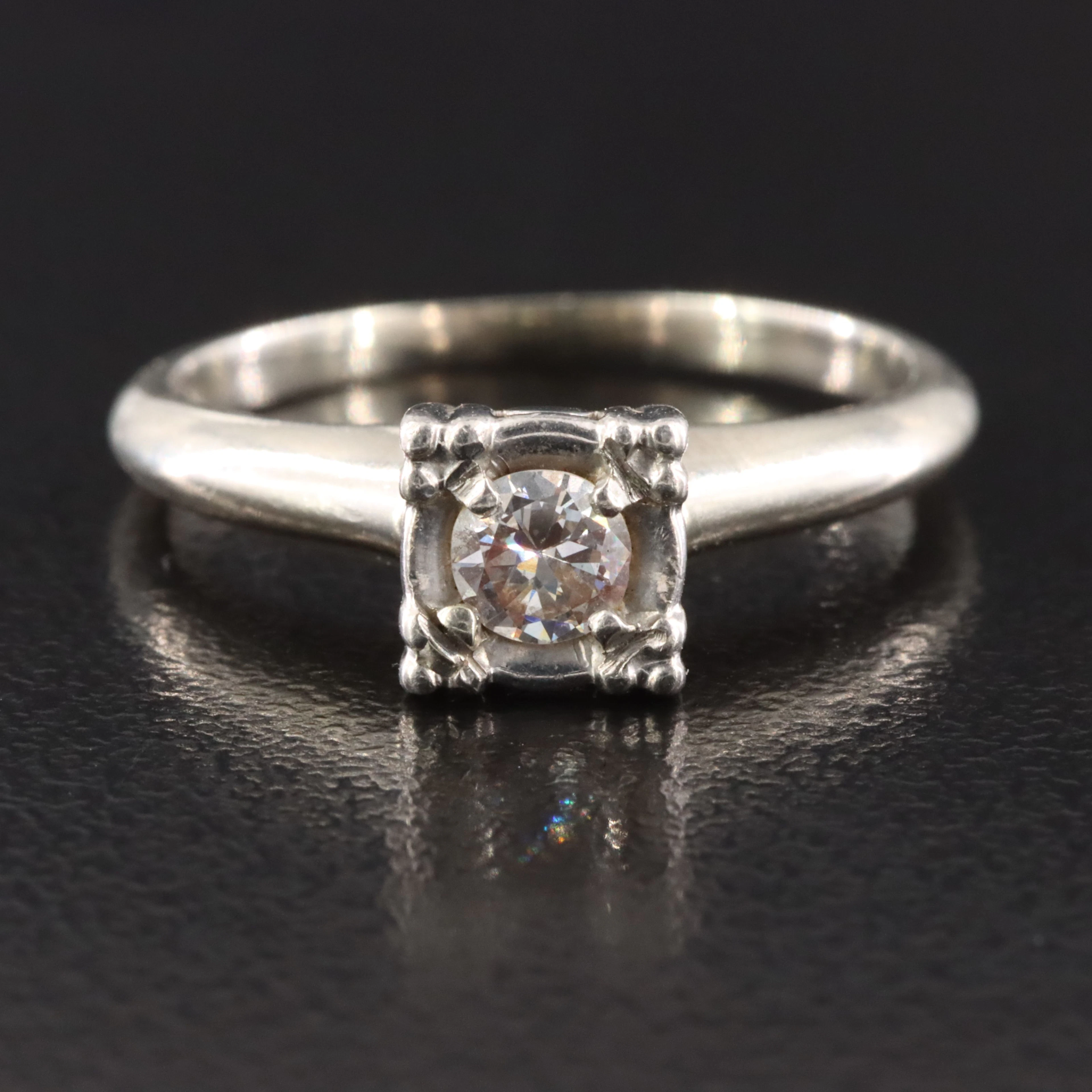 Vintage 14K Diamond Solitaire Ring
