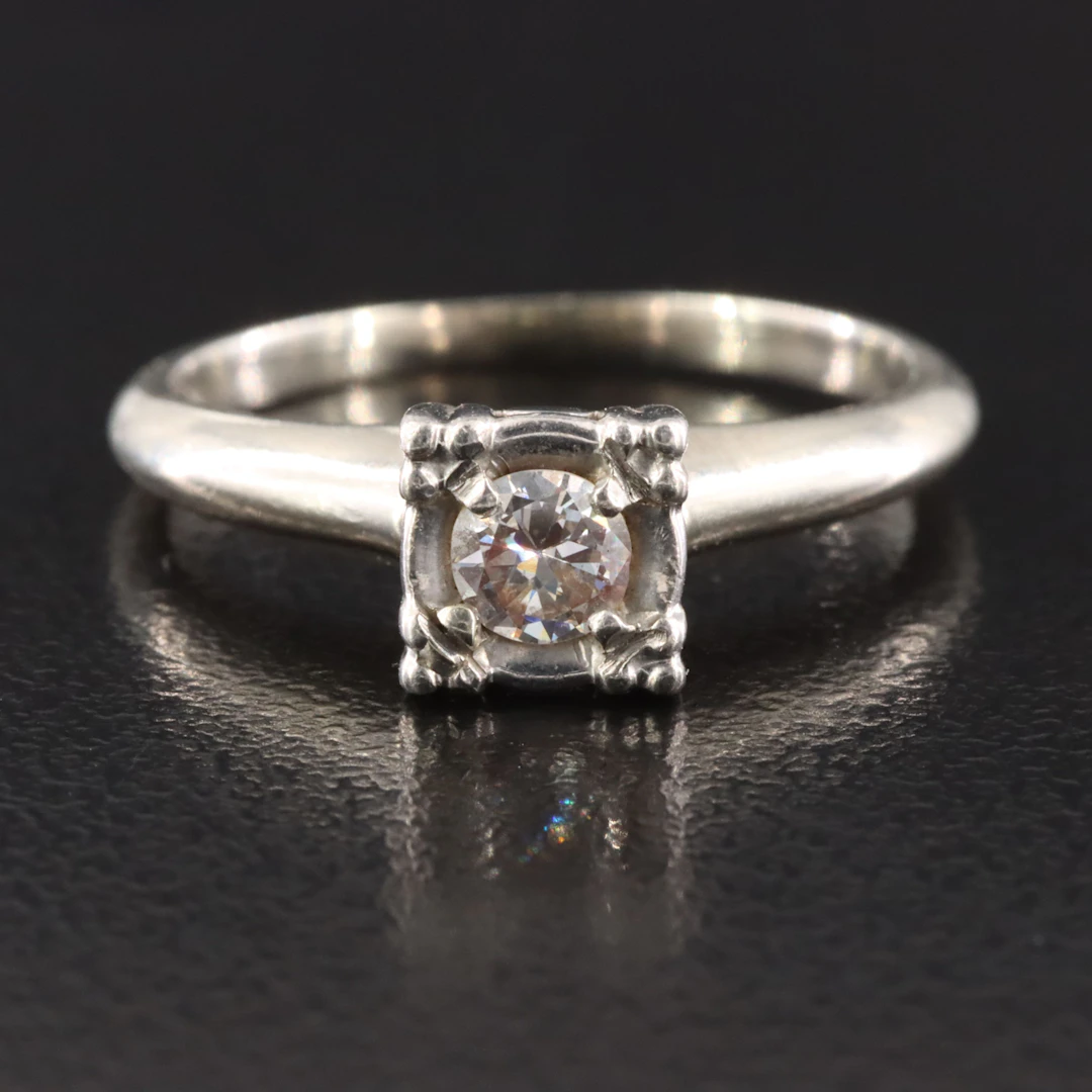 Vintage 14K Diamond Solitaire Ring