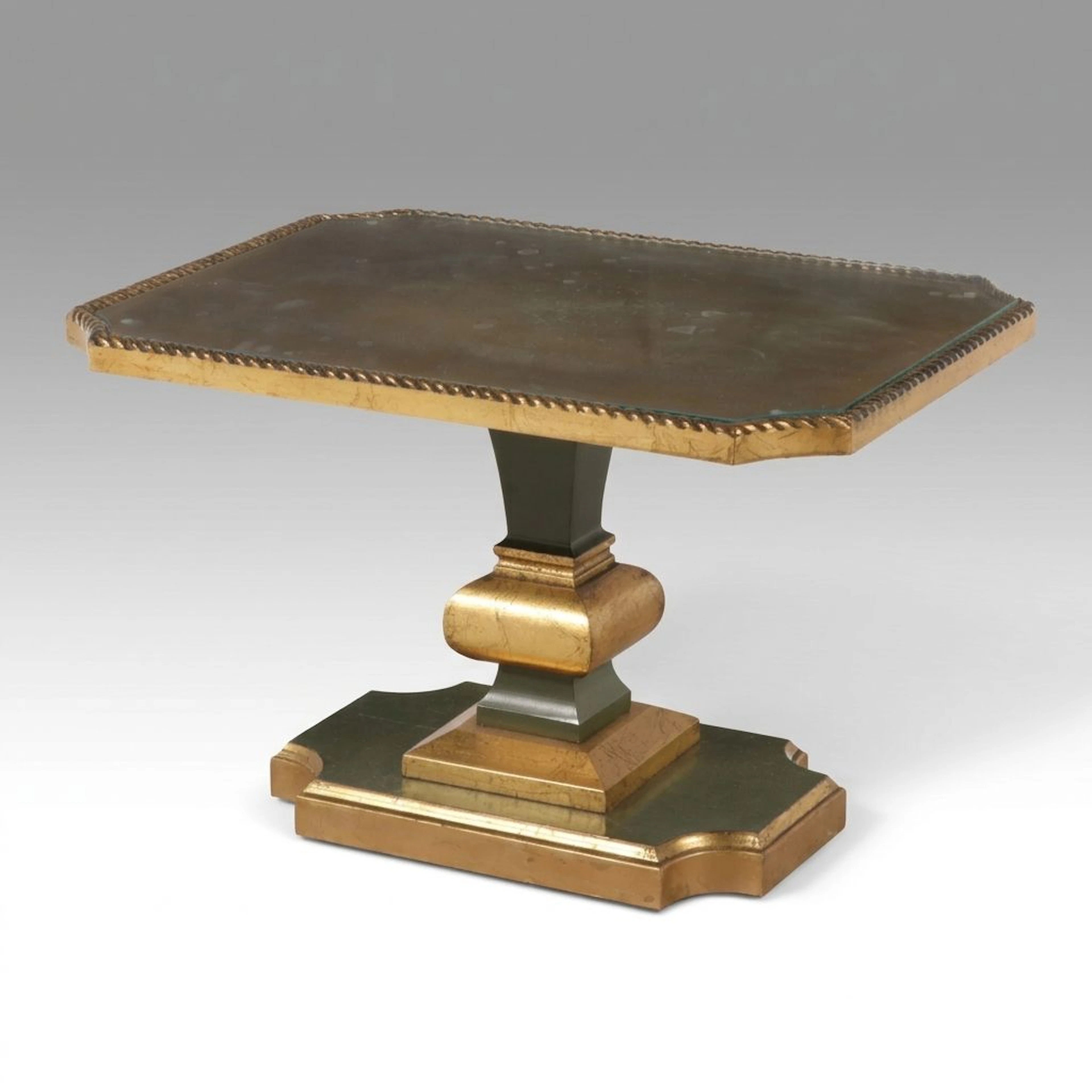 Hollywood Regency Paint and Gilt-Decorated Wood Table, Late 20th Century