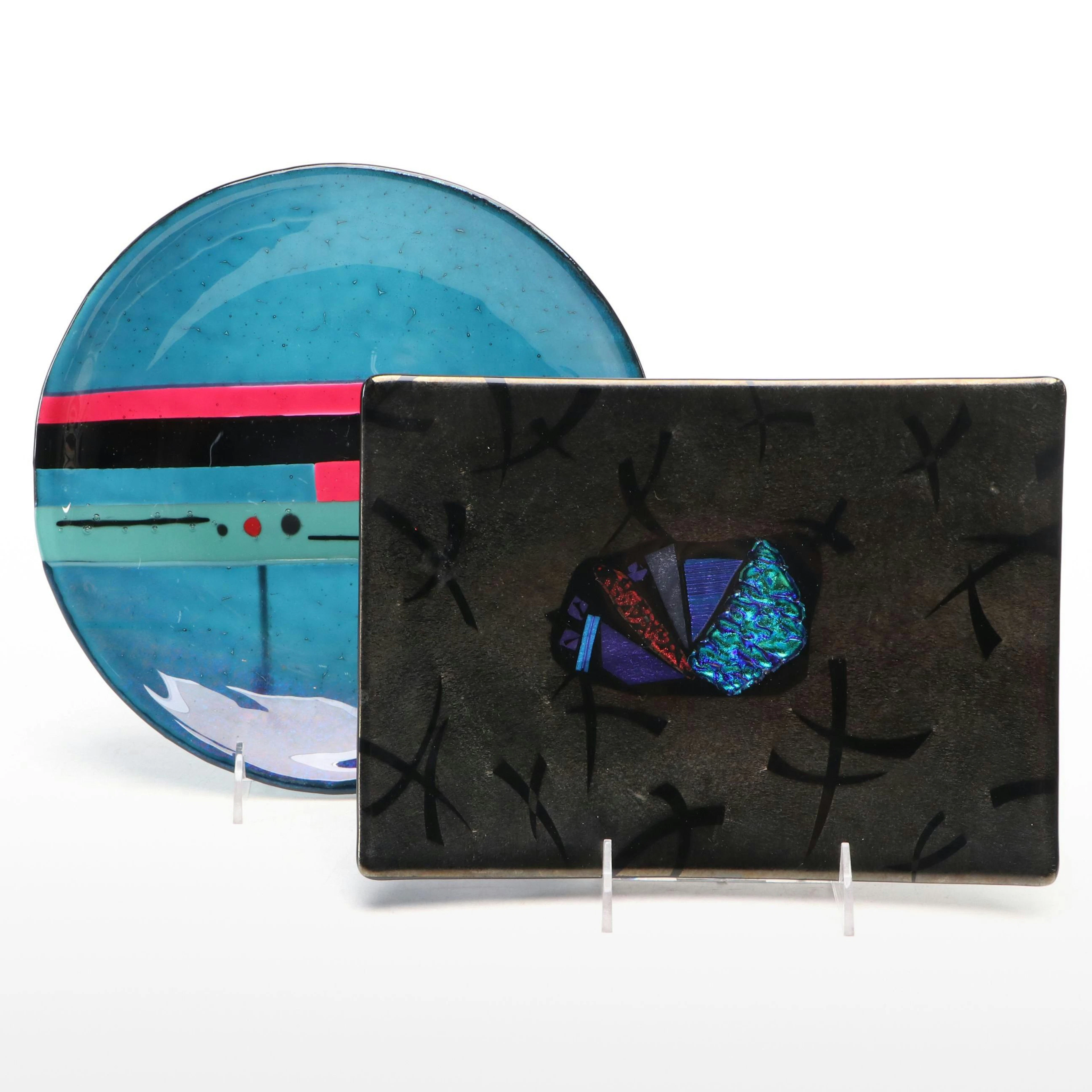 Fused Art Glass Charger and Dish