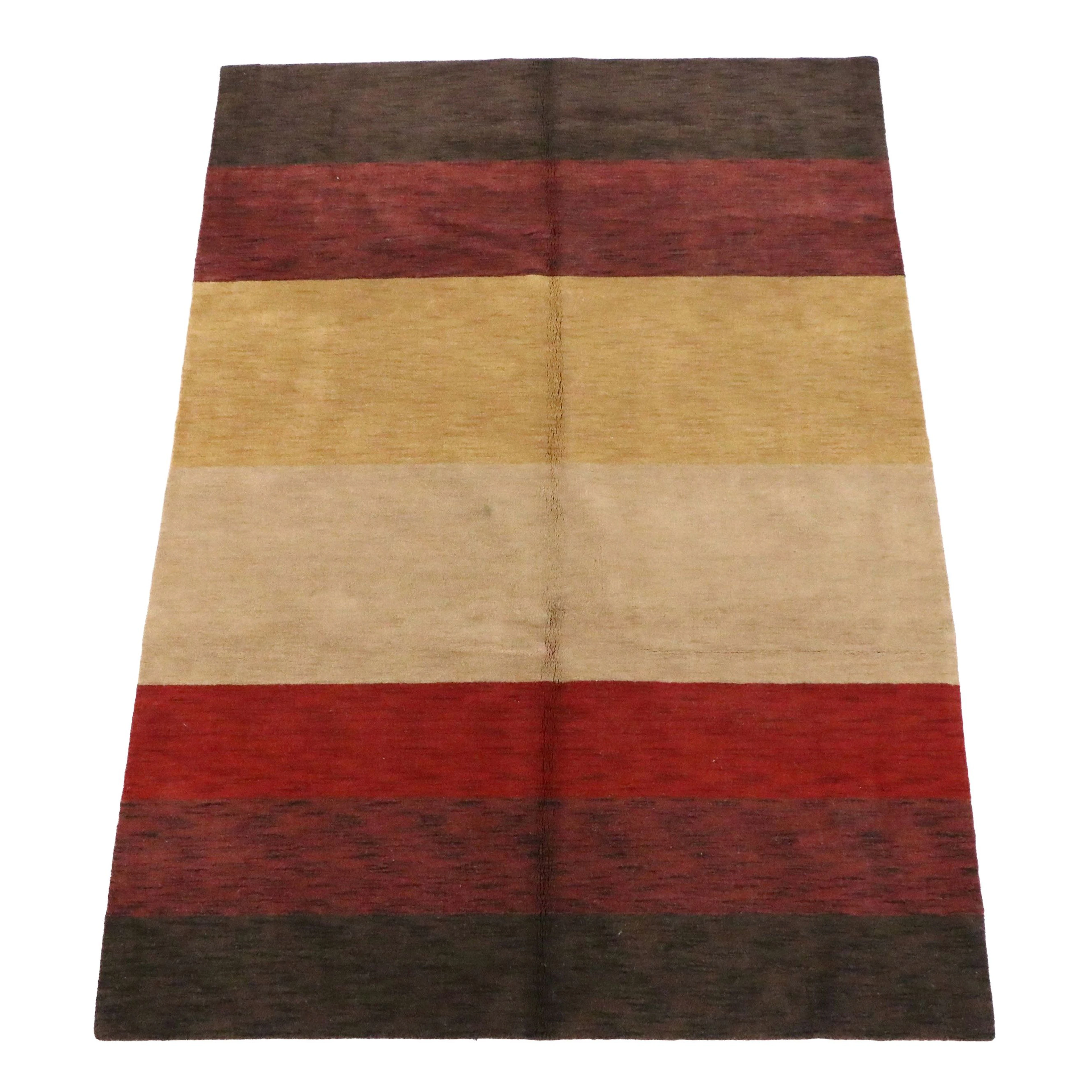 6'7 x 9'7 Hand-Knotted Indo-Persian Gabbeh Area Rug