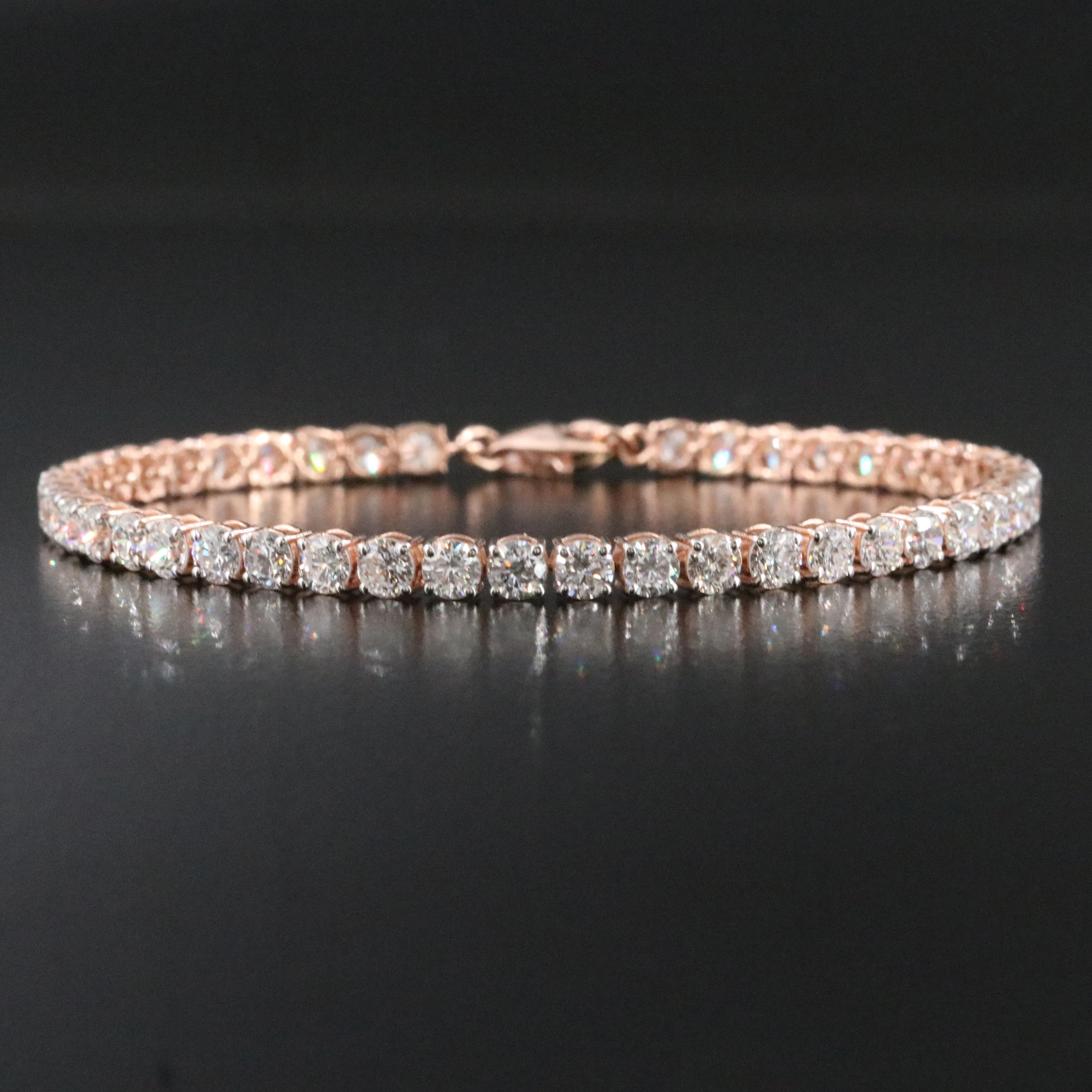 14K Rose Gold 7.00 CTW Lab Grown Diamond Line Bracelet