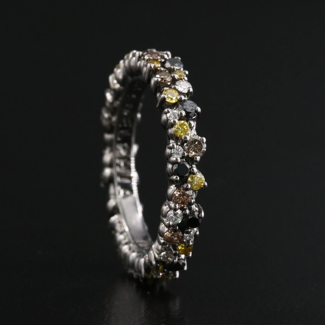 Paul Morelli 18K 1.43 CTW Diamond Including Fancy Confetti Eternity Band