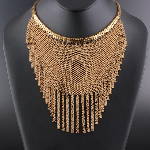 Vintage Mesh Fringe Necklace