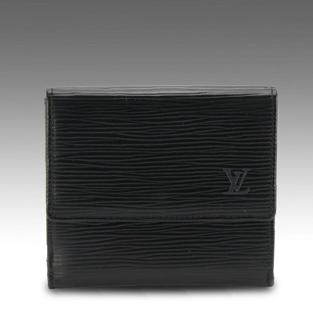 Louis Vuitton Elise Trifold Compact Wallet in Black Epi Leather