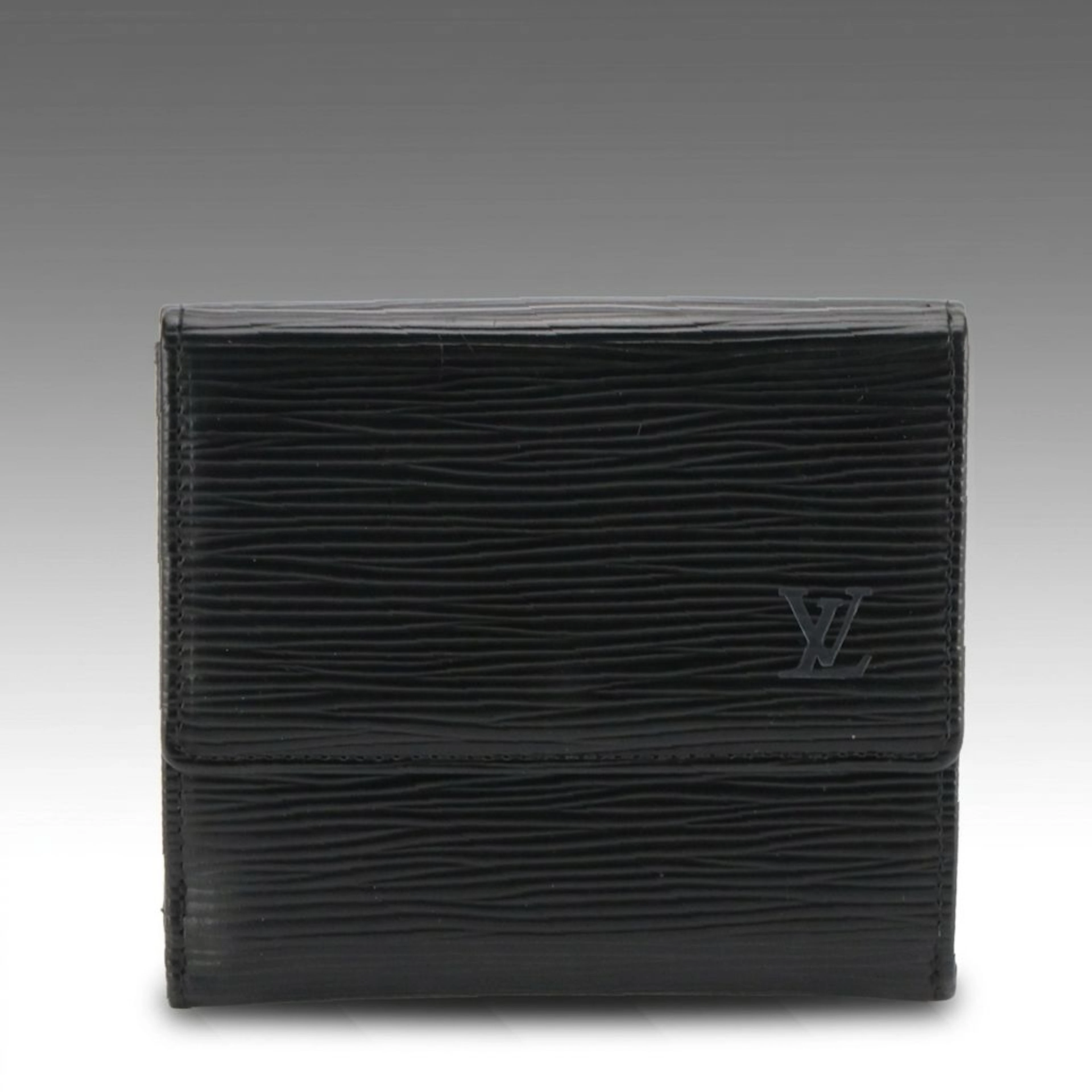 Louis Vuitton Elise Trifold Compact Wallet in Black Epi Leather