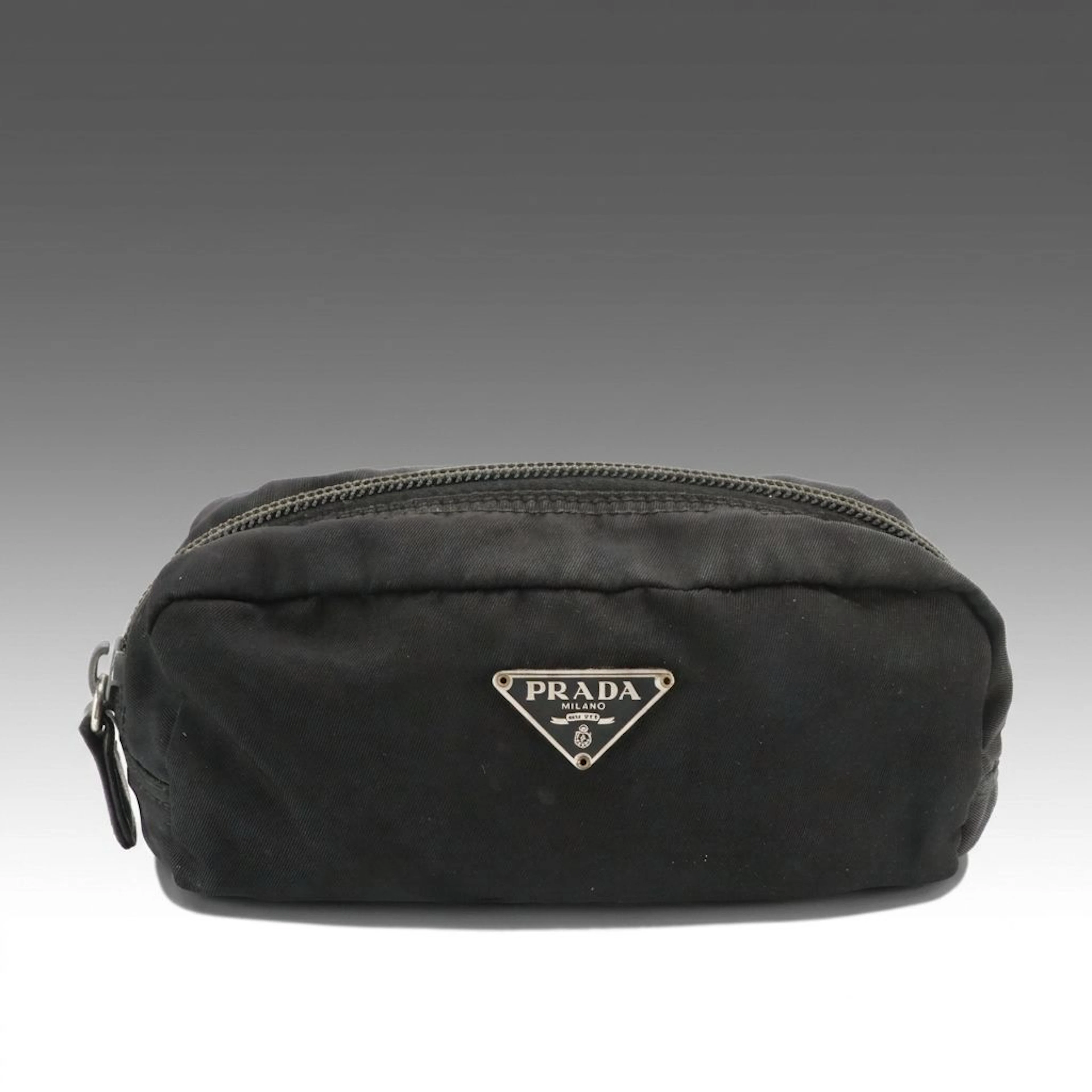 Prada Small Zip Pouch in Black Tessuto Nylon