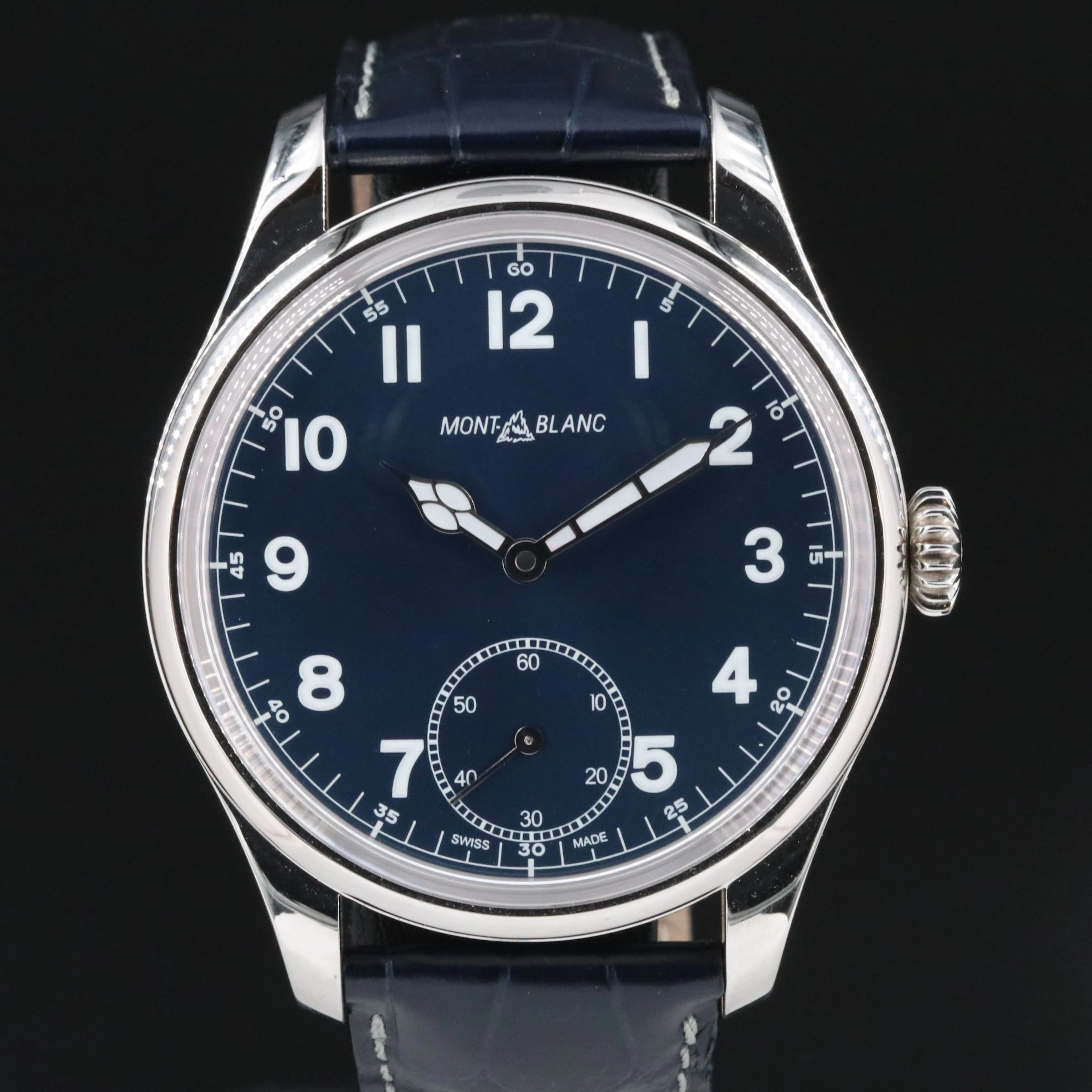 Montblanc 1858 Blue 44mm Steel Manual-Wind Watch