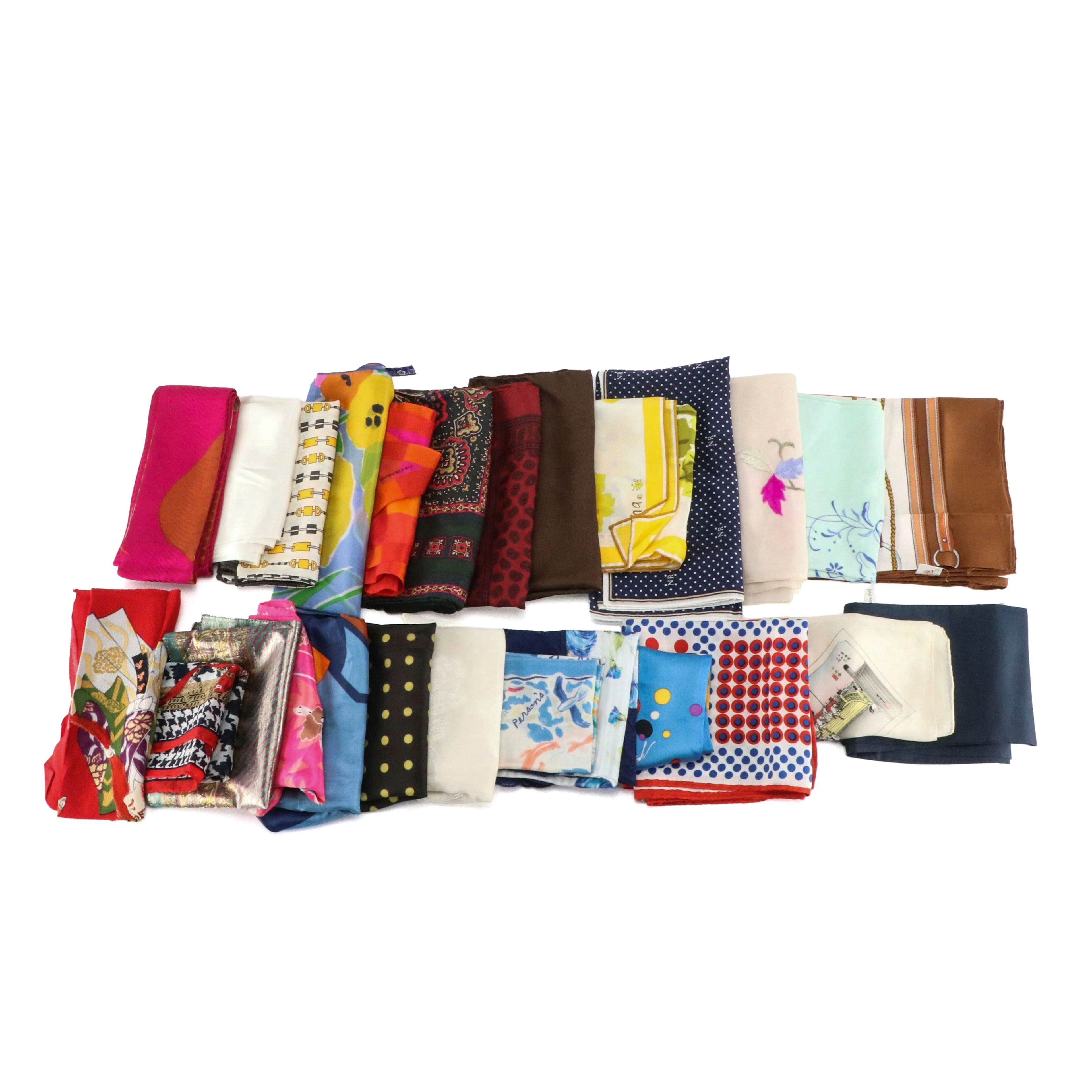 Celine, Oscar de la Renta, Nina Ricci, St. John, and More Patterned Scarves