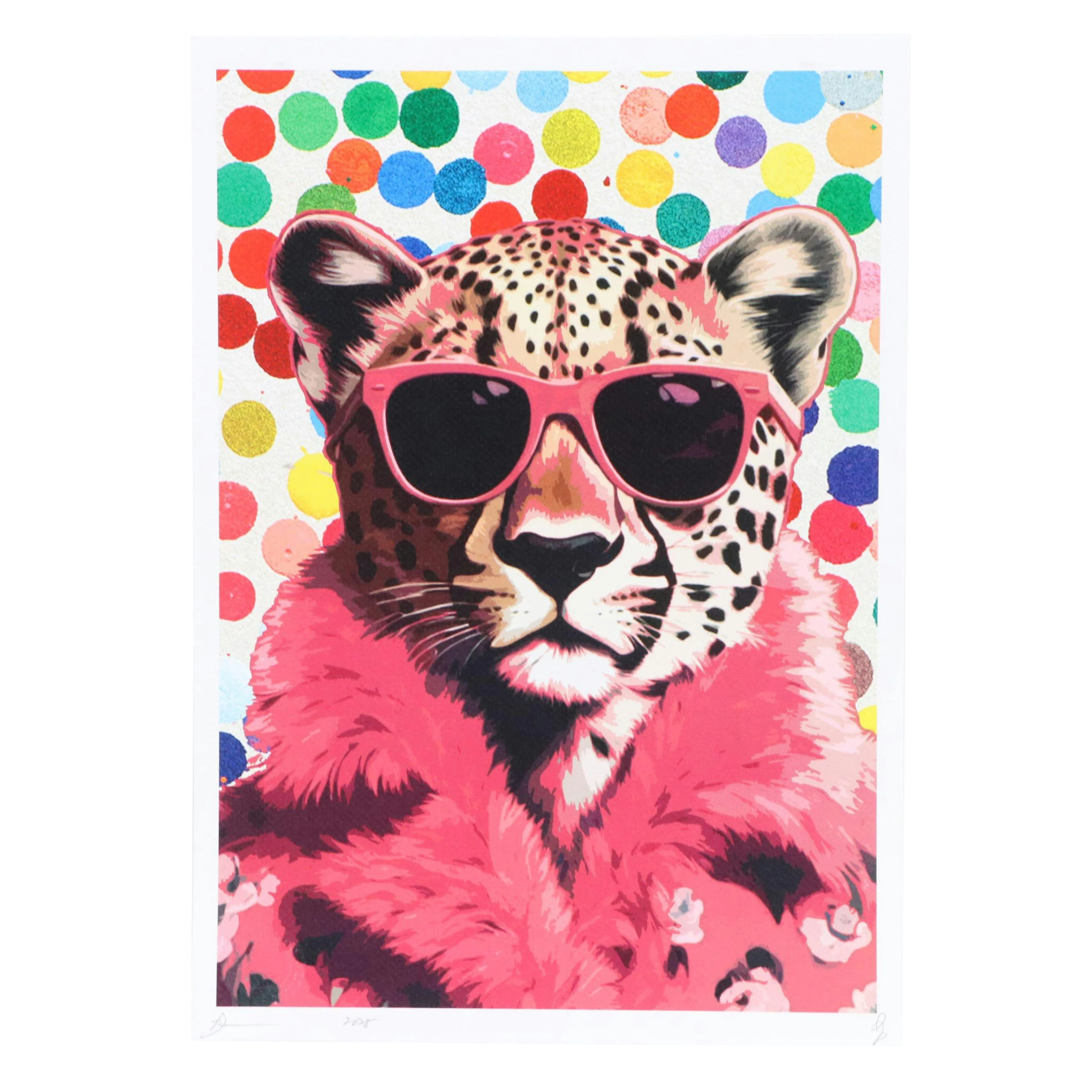 Death NYC Pop Art Graphic Print Featuring Cheetah in Pink Fashion, 2025