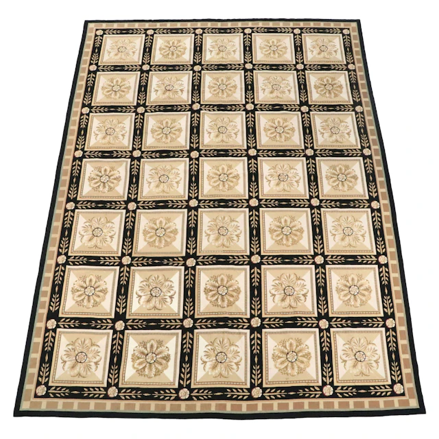 8'10 x 12'2 Handmade Sino-French Savonnerie Style Needlepoint Room Sized Rug