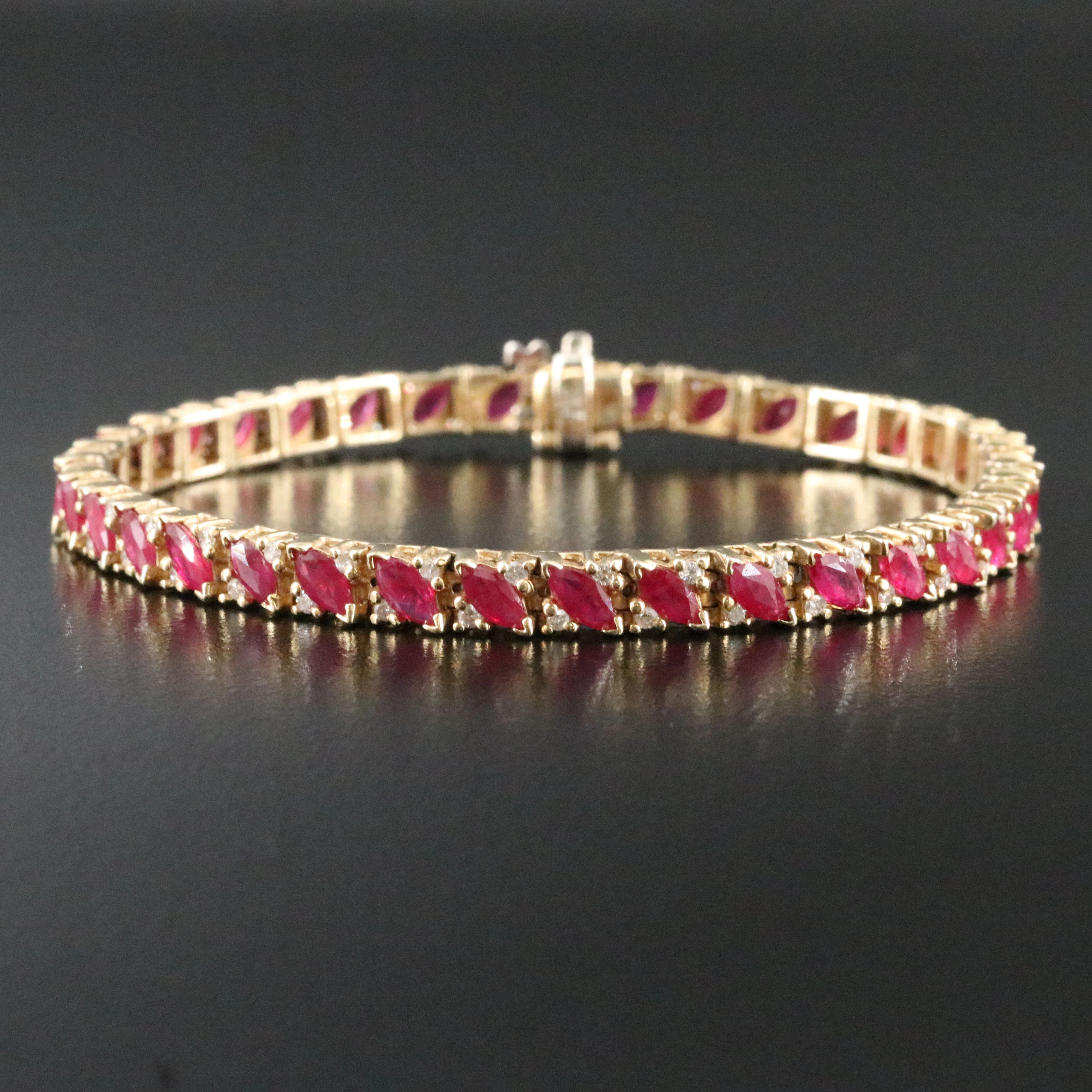 14K Ruby and Diamond Bracelet