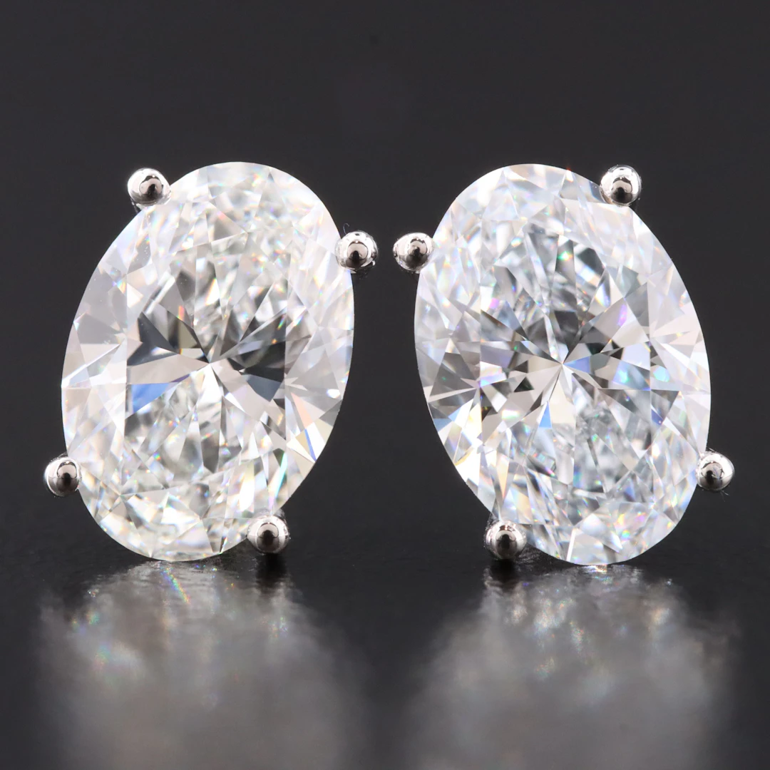 14K 4.12 CTW Lab Grown Diamond Stud Earrings with IGI Reports