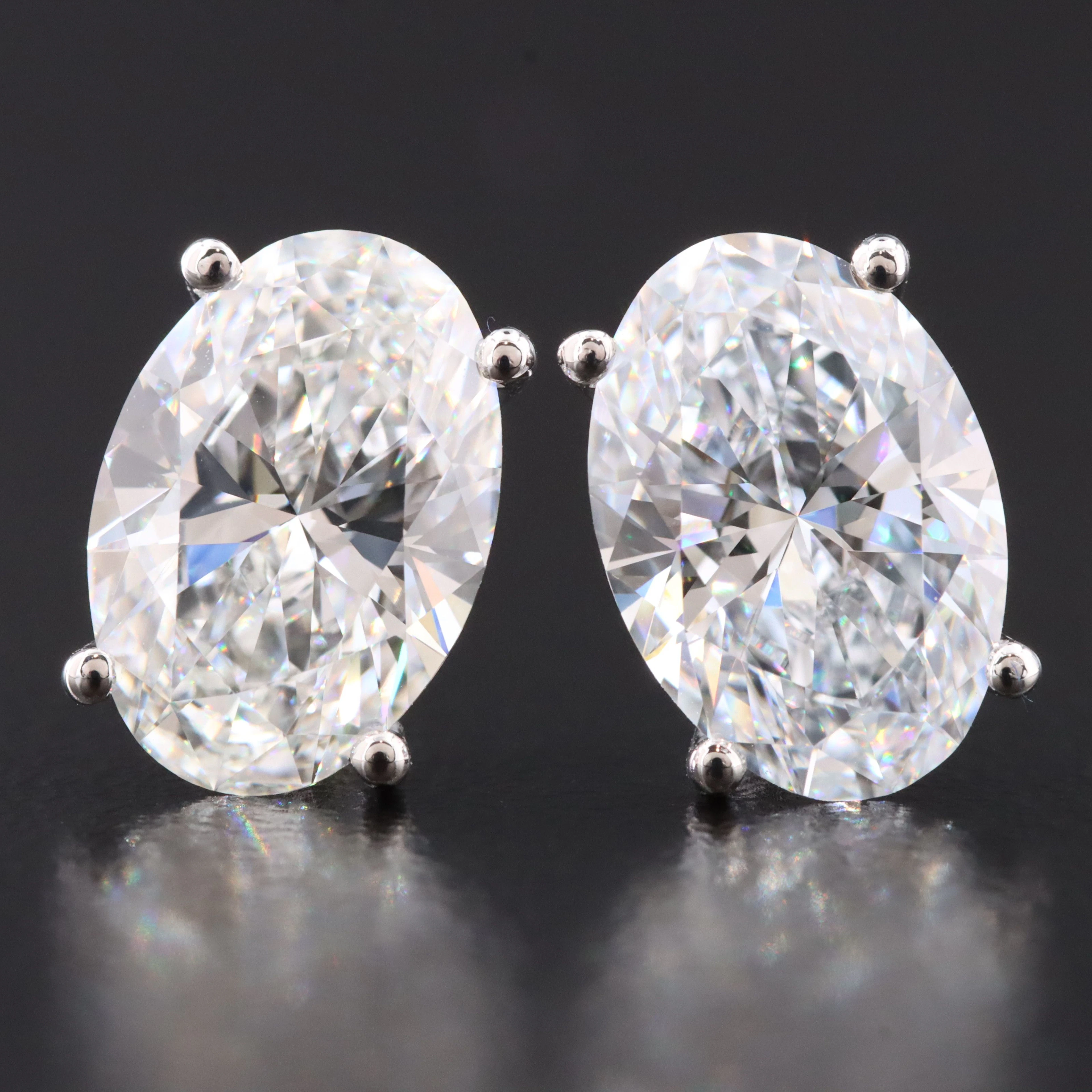 14K 4.12 CTW Lab Grown Diamond Stud Earrings with IGI Reports