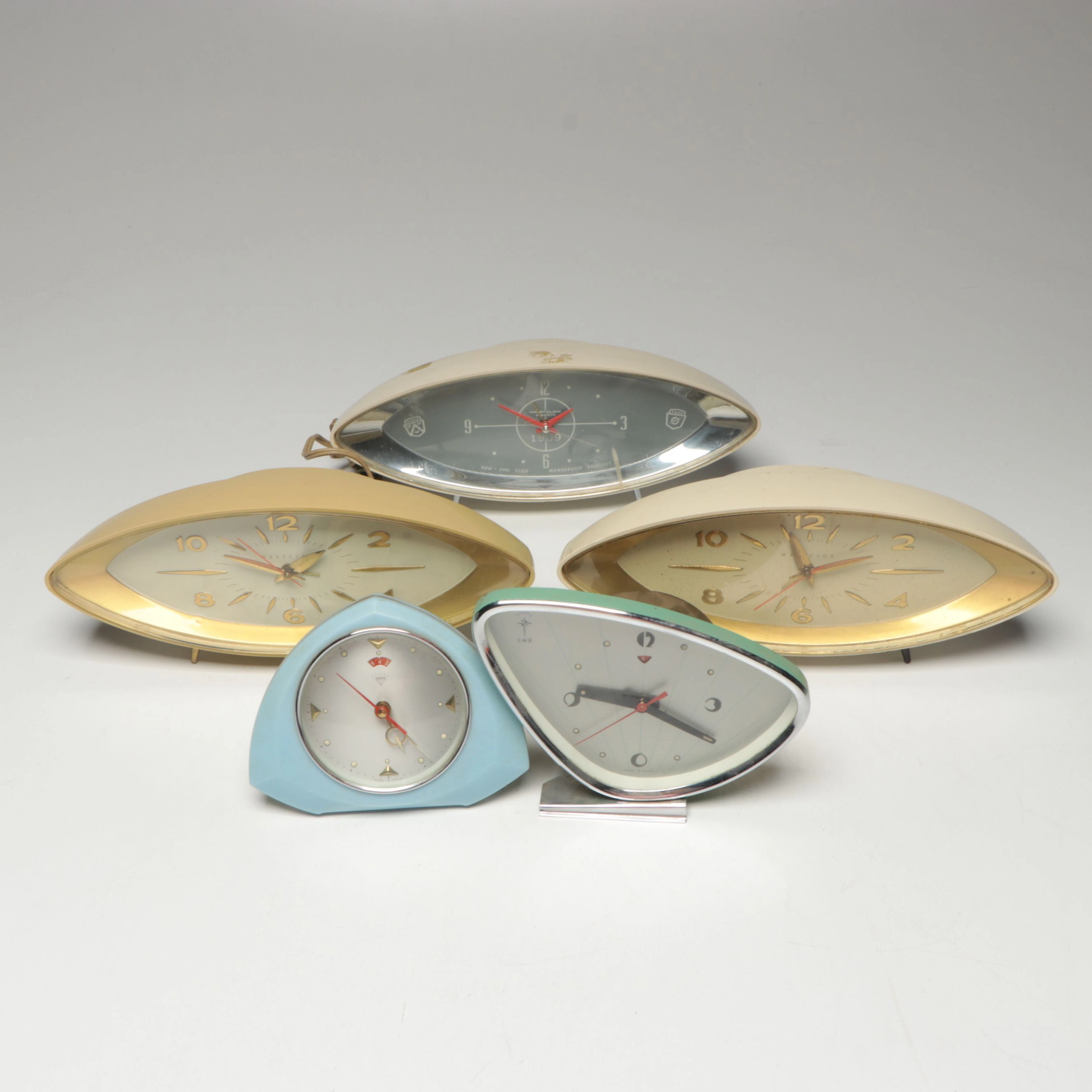 Westclox and Polaris Mid Century Modern Desk and Alarm Clocks