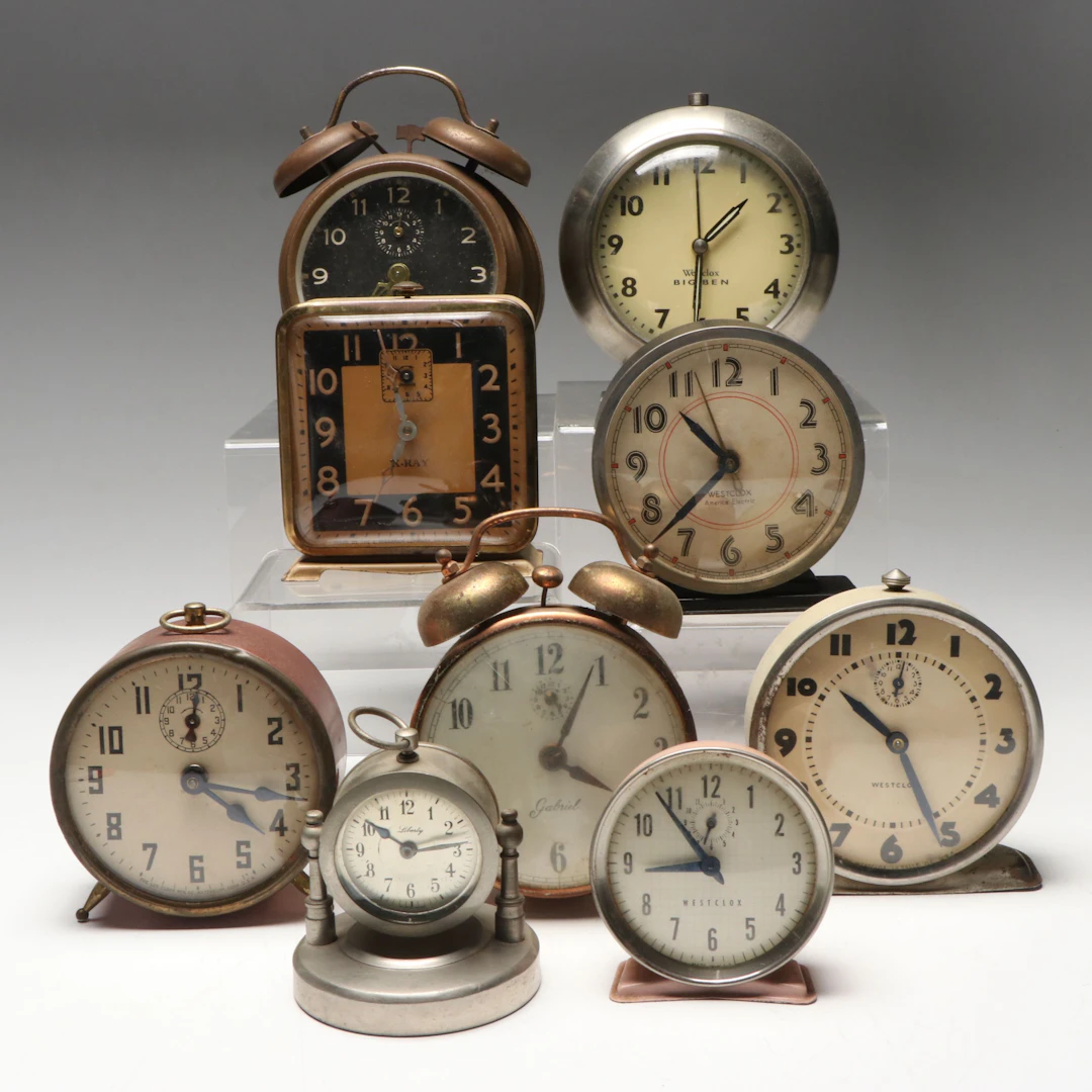 Westclox Big Ben with Other Alarm Clocks, Early to Mid-20th Century