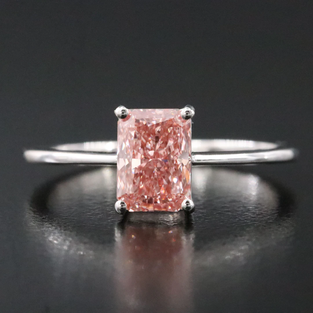 14K 1.07 CT Fancy Pink Lab Grown Diamond Ring