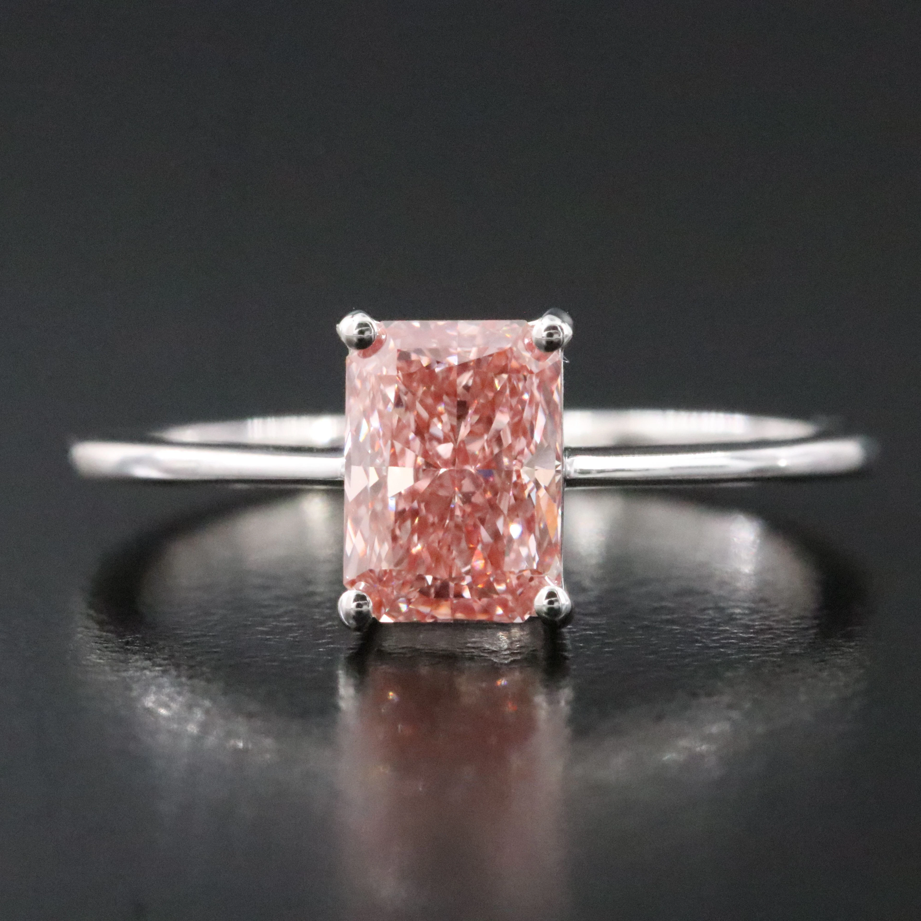 14K 1.07 CT Fancy Pink Lab Grown Diamond Ring