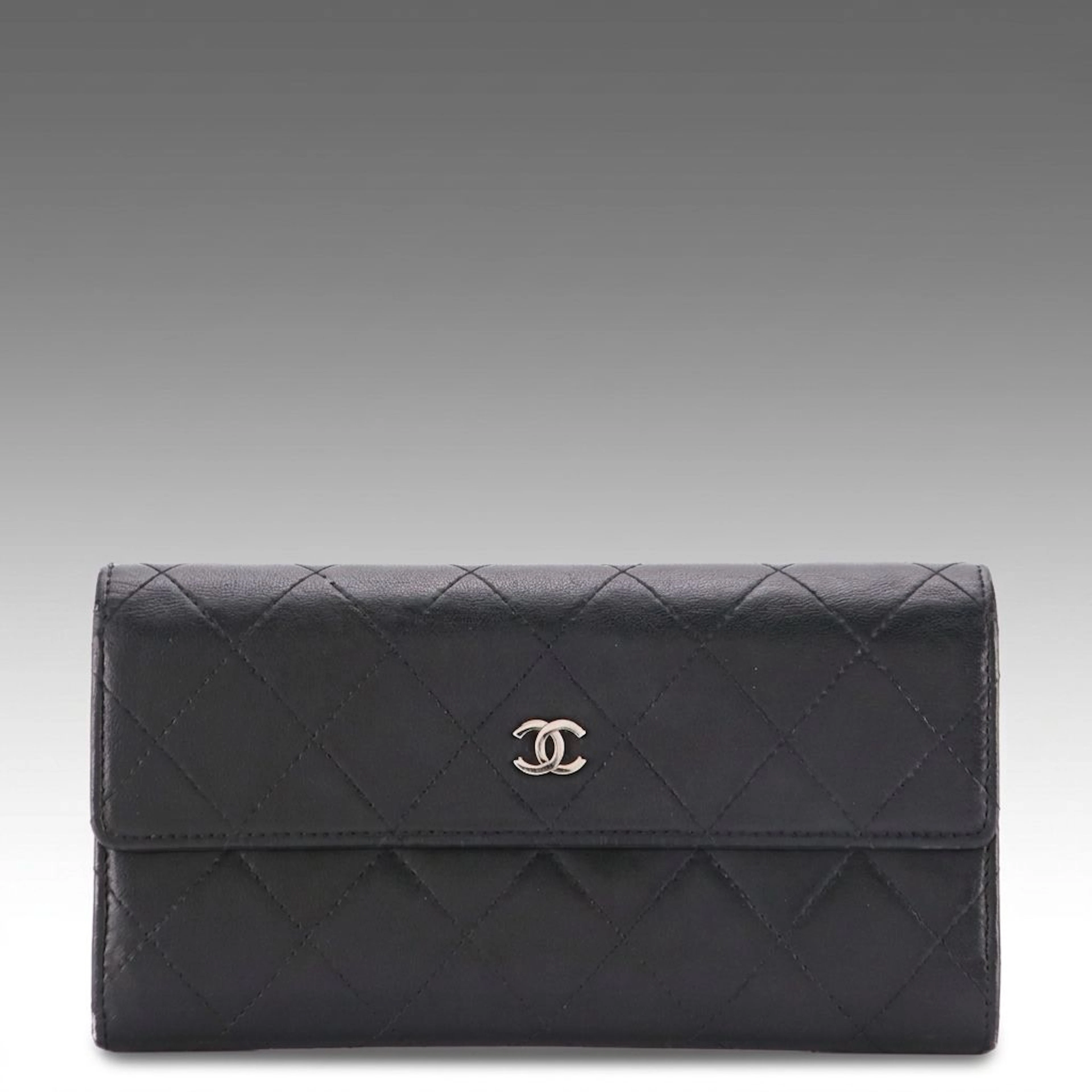 Chanel CC Flap Wallet in Quilted Lambskin Leather with Box