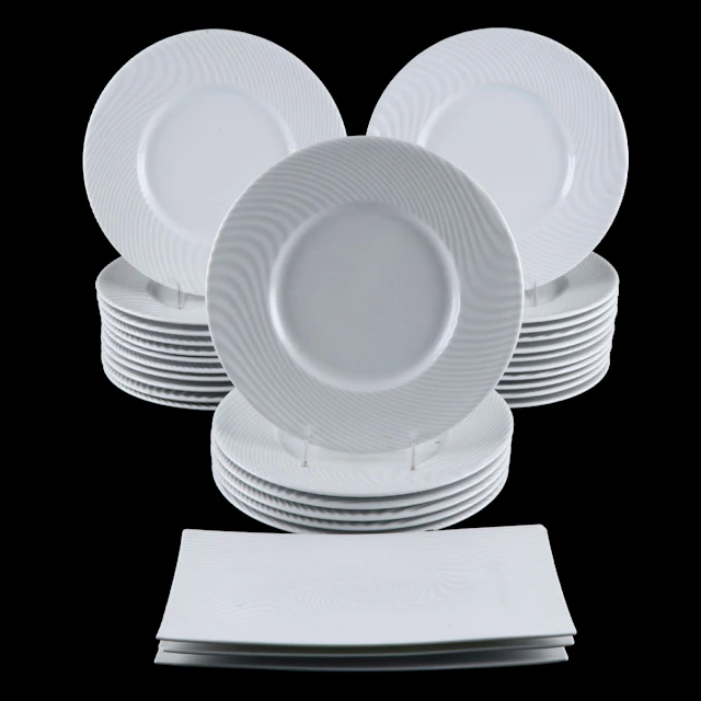 Philippe Deshoulières Contemporary Porcelain Dinner Plates and Trays