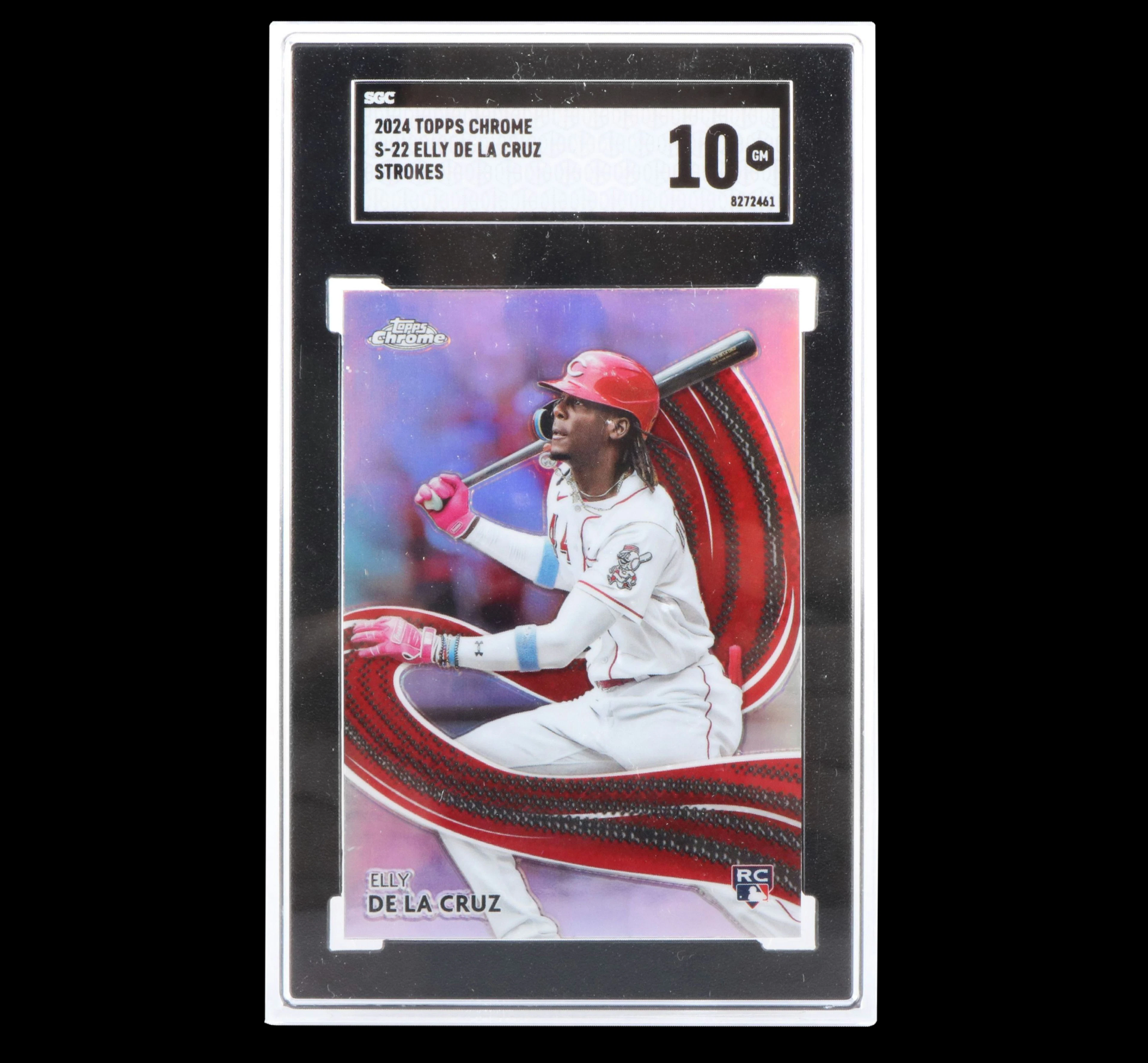 2024 Topps Chrome Elly De la Cruz Strokes Rookie Baseball Card Graded SGC 10