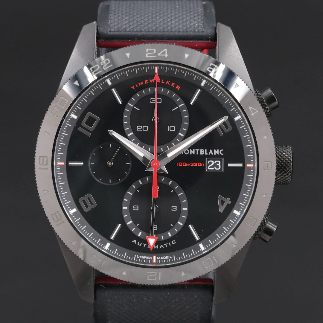 Montblanc Time Walker Chrono GMT Black PVD Automatic Watch Ref. 7422
