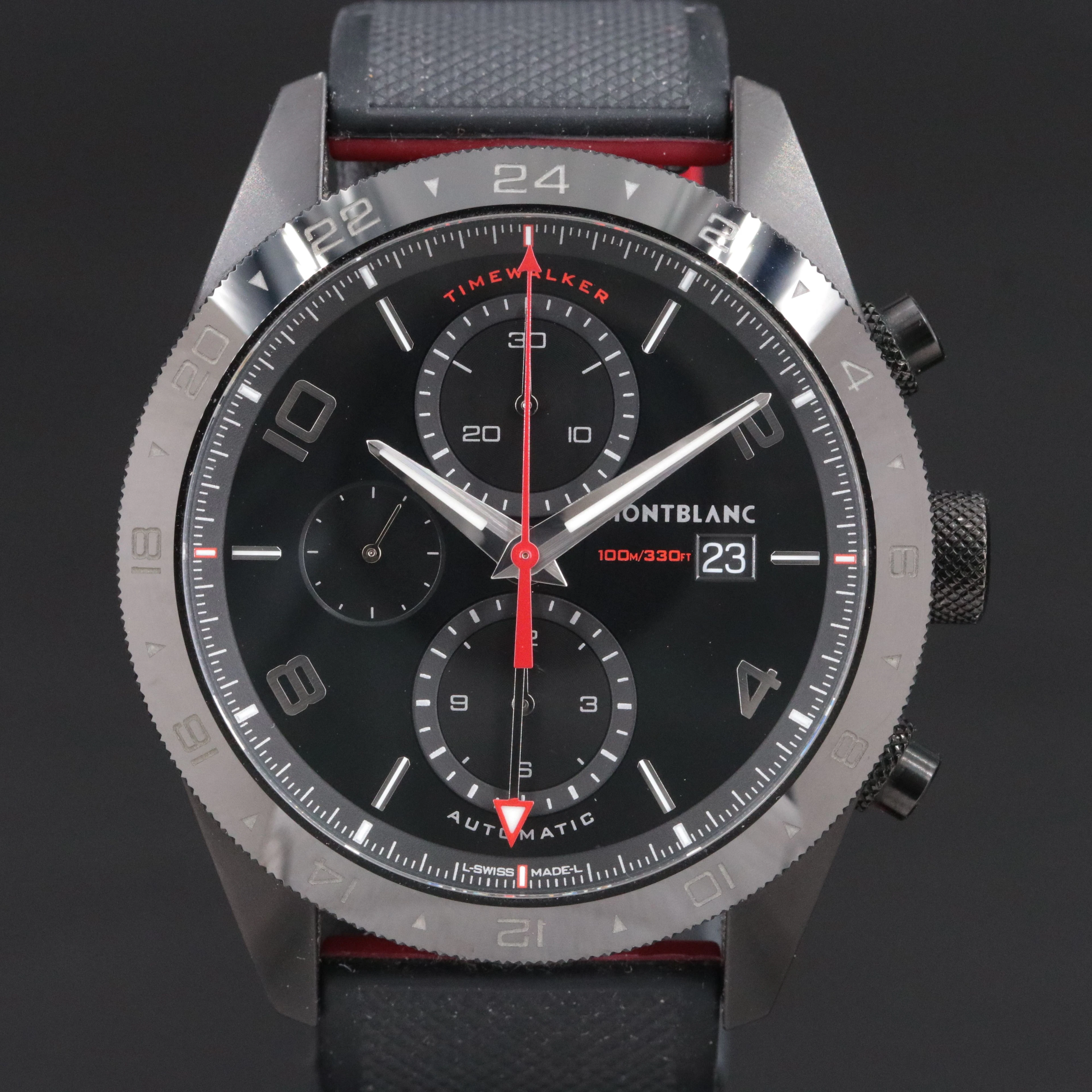 Montblanc Time Walker Chrono GMT Black PVD Automatic Watch Ref. 7422