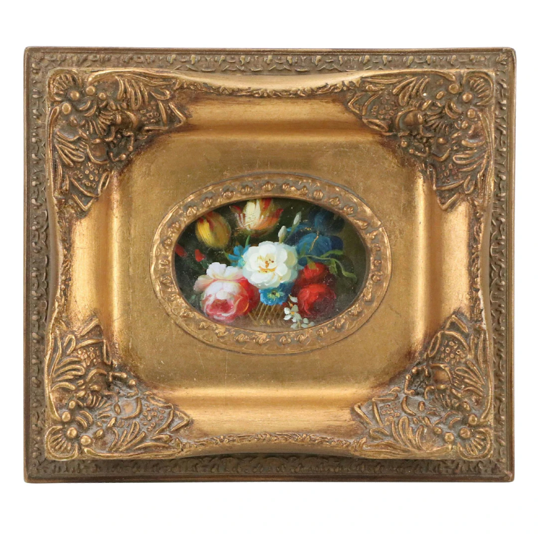 Miniature Still Life Oil Painting of Floral Arrangement