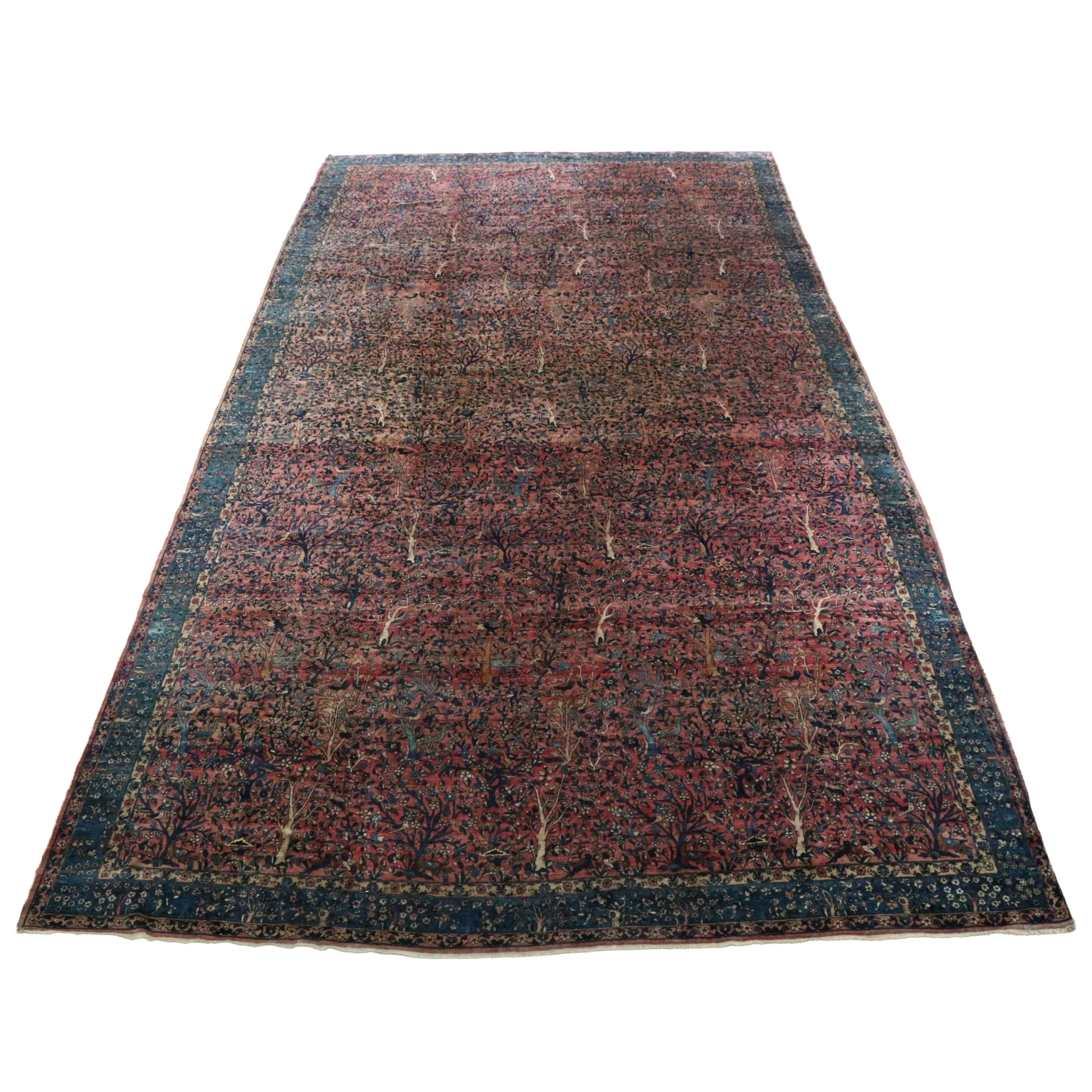 12'3 x 24'6 Hand-Knotted Persian Sarouk Palace-Sized Rug