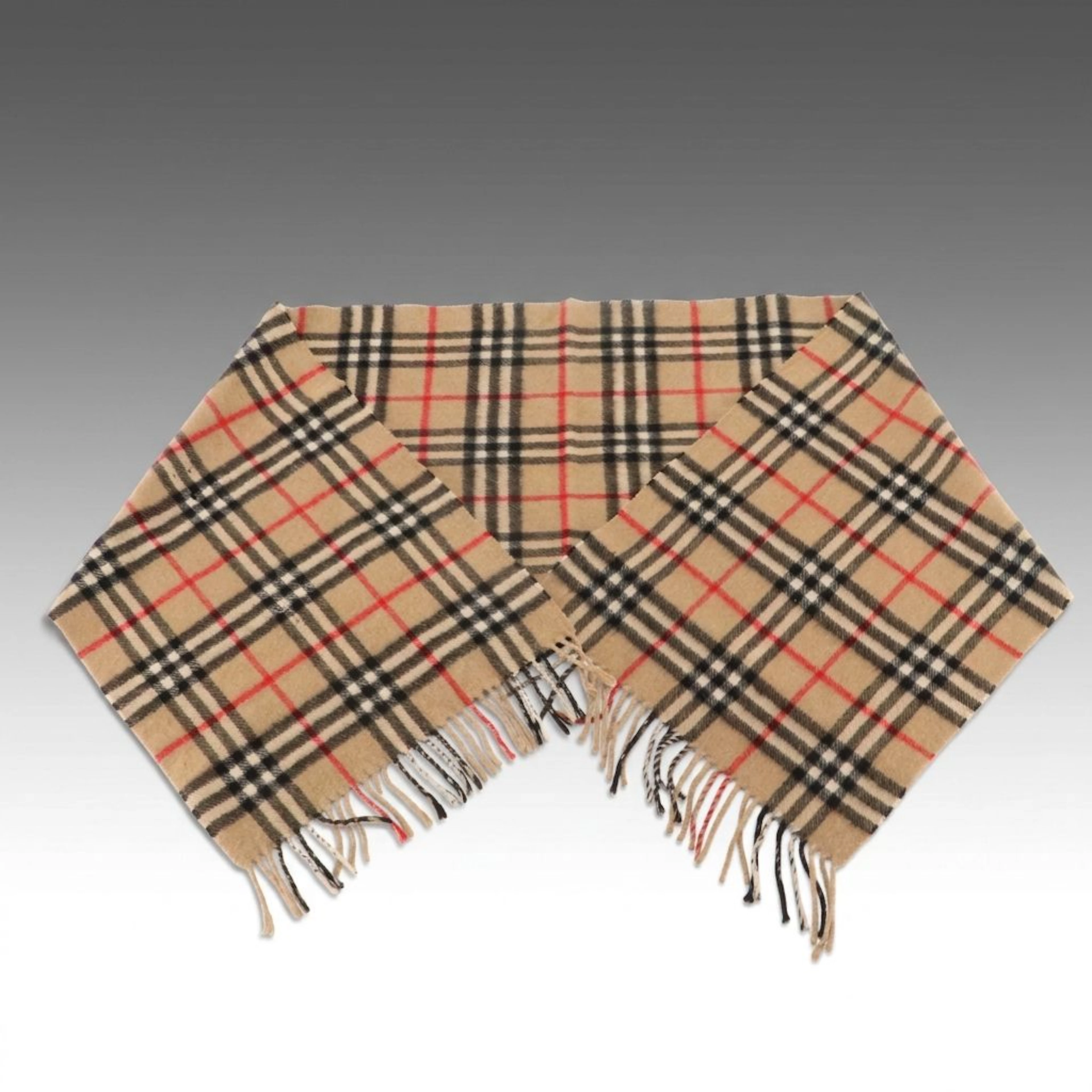 Burberrys of London Cashmere Nova Check Fringe Scarf