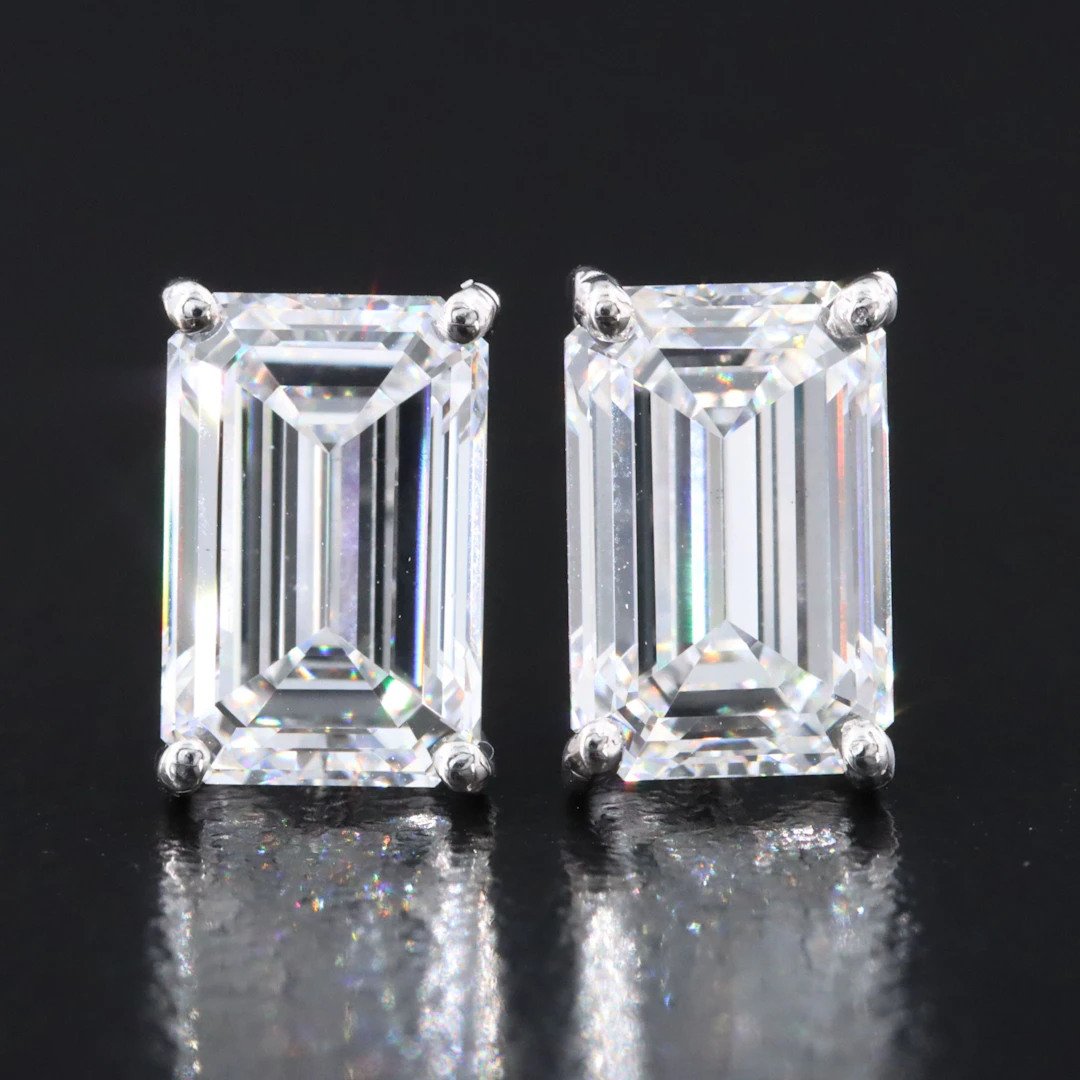 14K 4.06 CTW Lab Grown Diamond Earrings with IGI Reports
