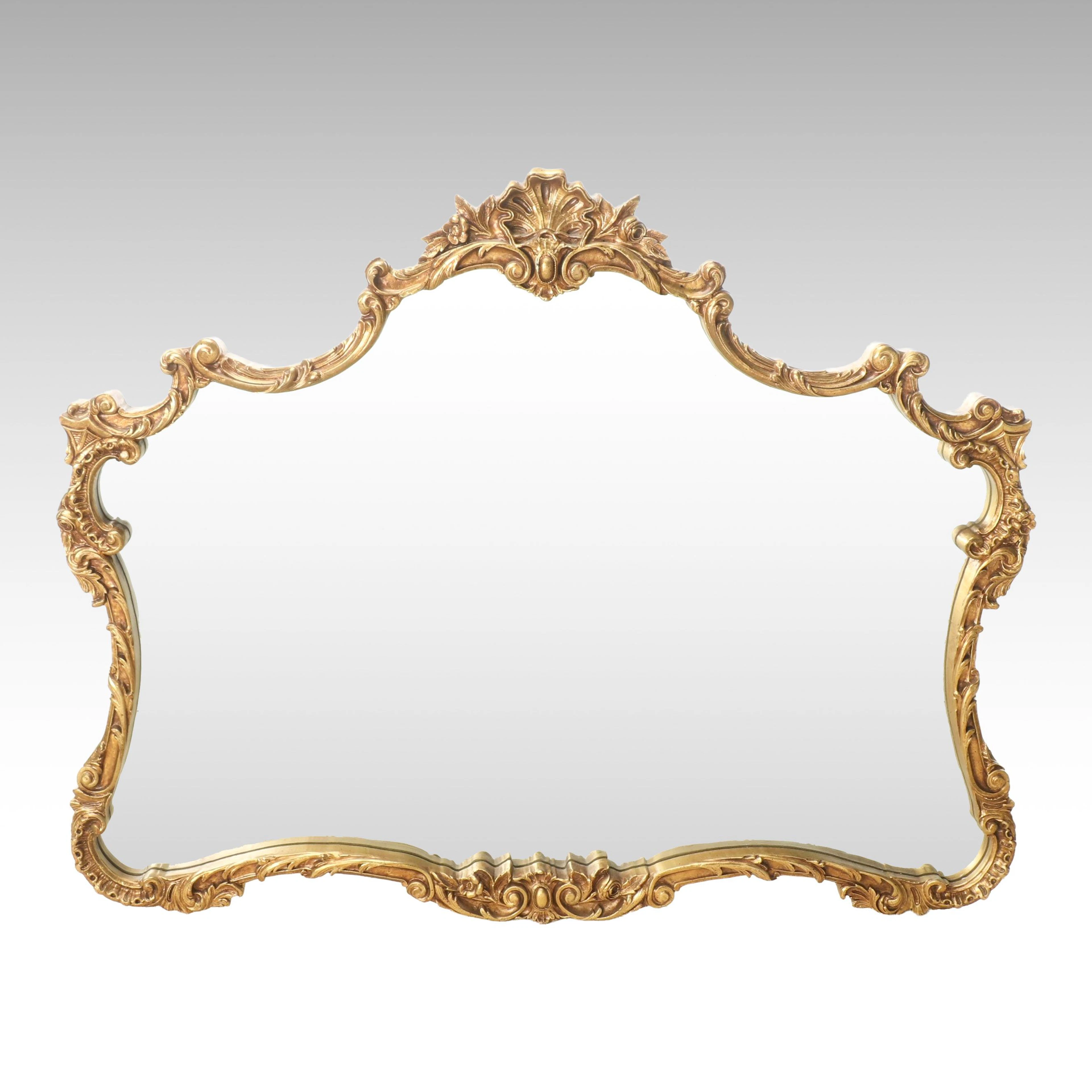 Rococo Style Gilt Finish Wall Mirror